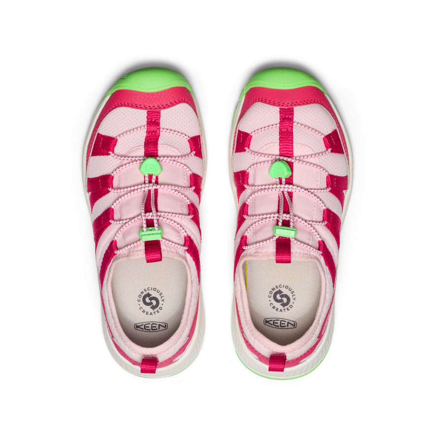 Motozoa Big Kids' Sneakers - Raspberry/Summer Green | Lightweight & Durable Shoes for Boys & Girls | Perfect for Running, School & Outdoor Play