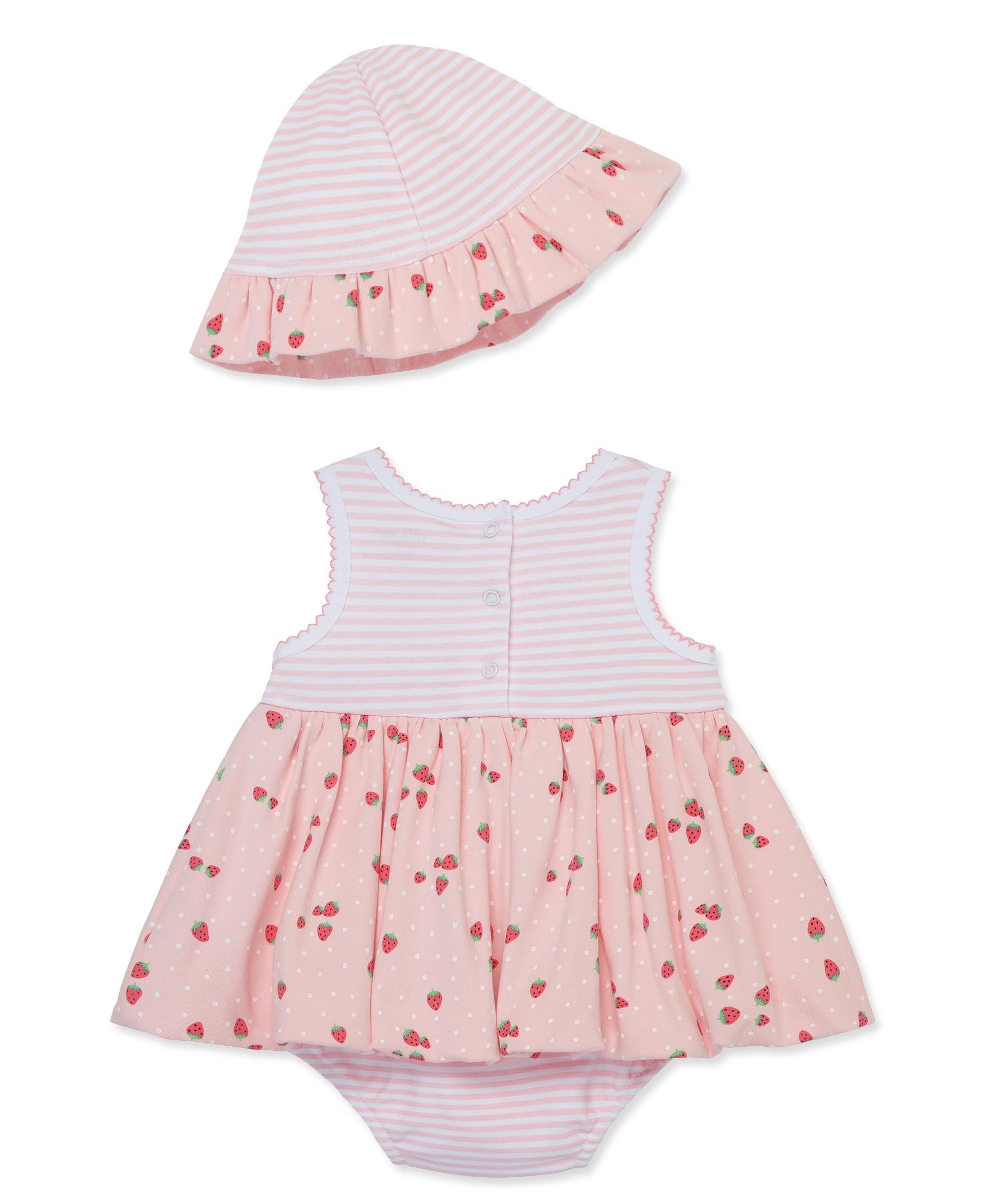 Little Me Baby Girls' Popover Bodysuit Dress and Hat Set - Soft Cotton Outfit for 3-12 Months | Perfect for Family Photos, Birthday Parties & Special Occasions