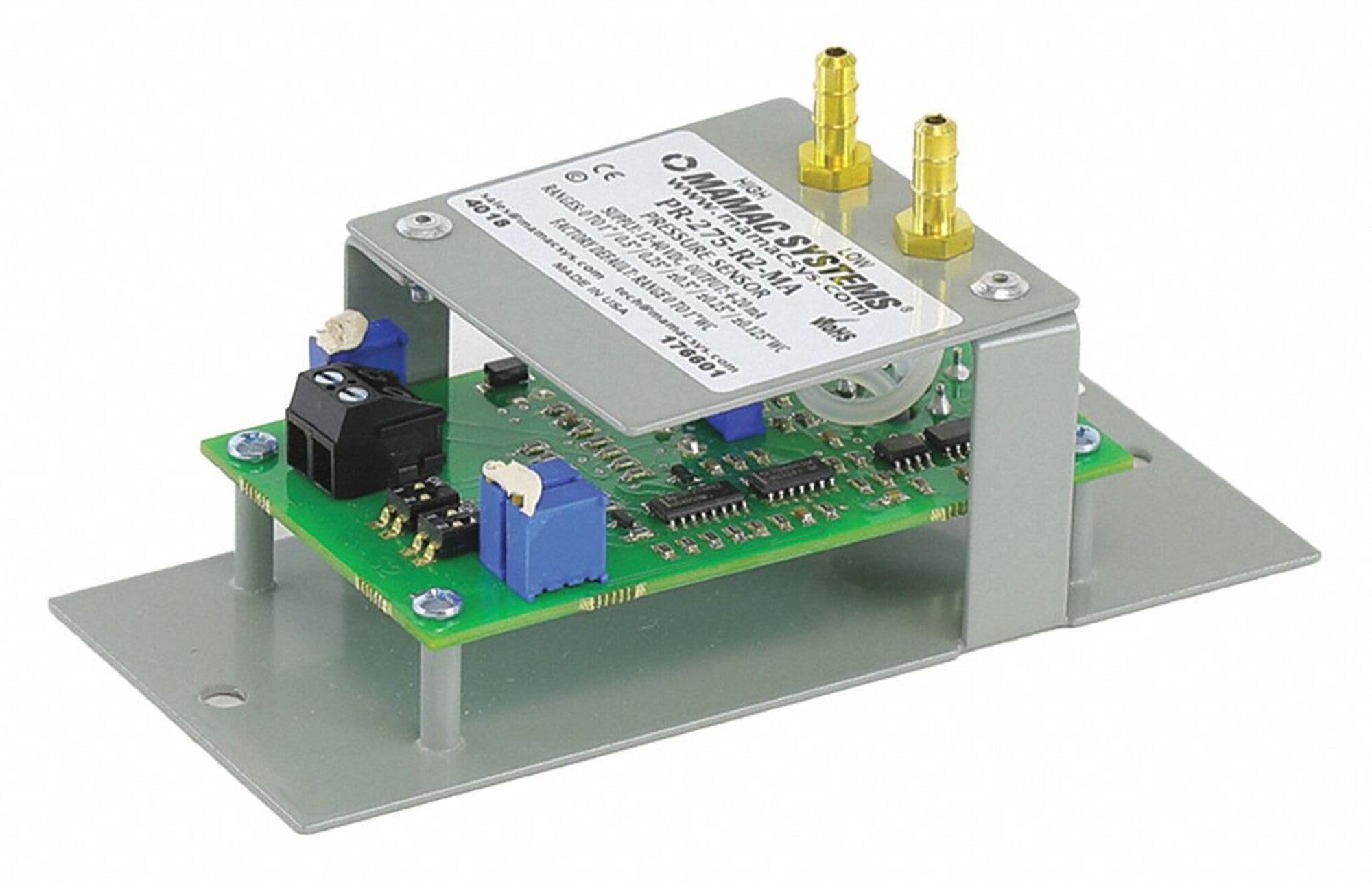 PR-275-R2-MA 4-20mA Differential Pressure Sensor, 12-40VDC/12-35VAC, Industrial Air Flow Meter for HVAC, Pneumatic Systems & Process Control - Perfect for Factory Automation & Environmental Monitoring