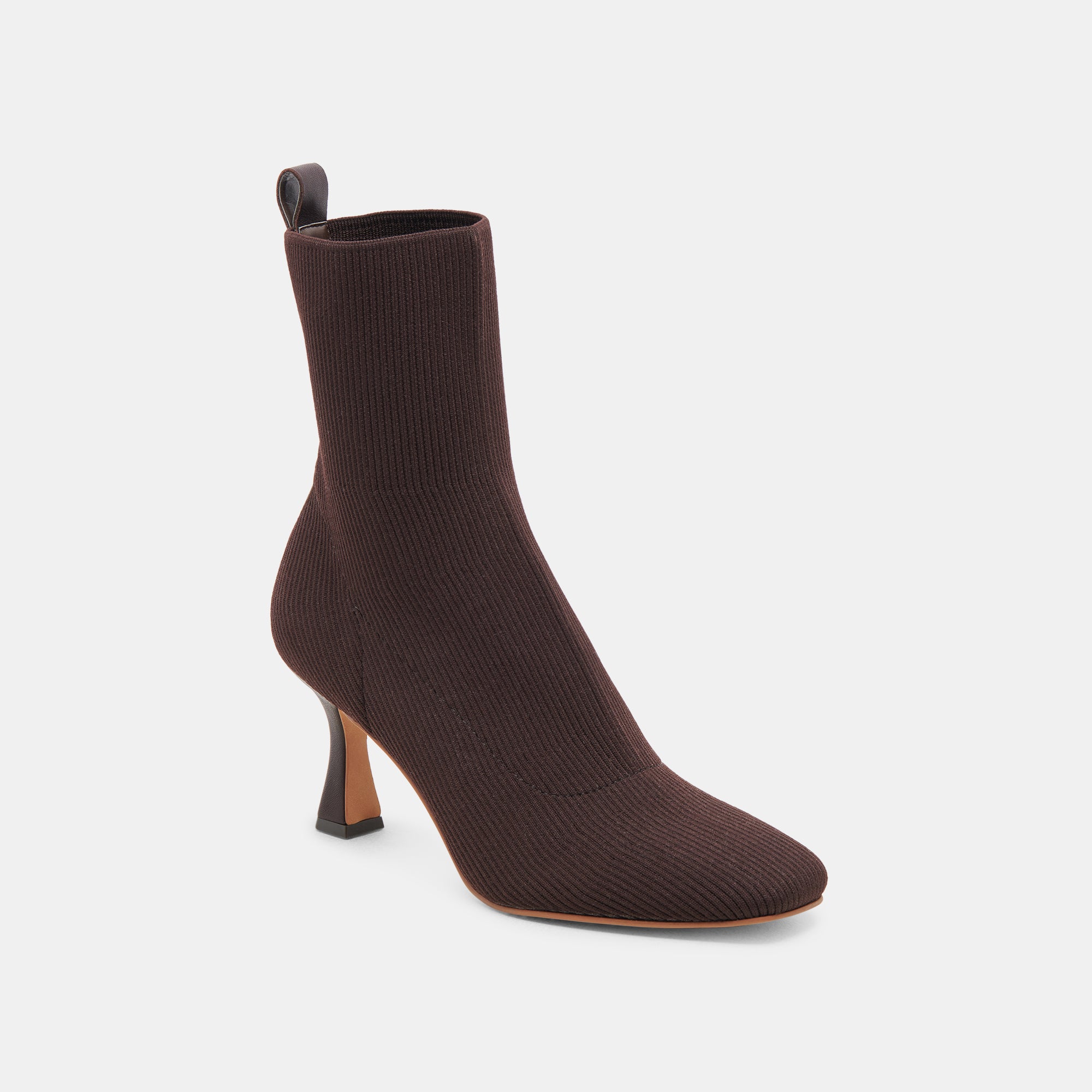 Glamor Knit Boots DK Brown - Women's Fashion Knitted Winter Boots for Casual Wear, Outdoor Walking & Cold Weather Comfort