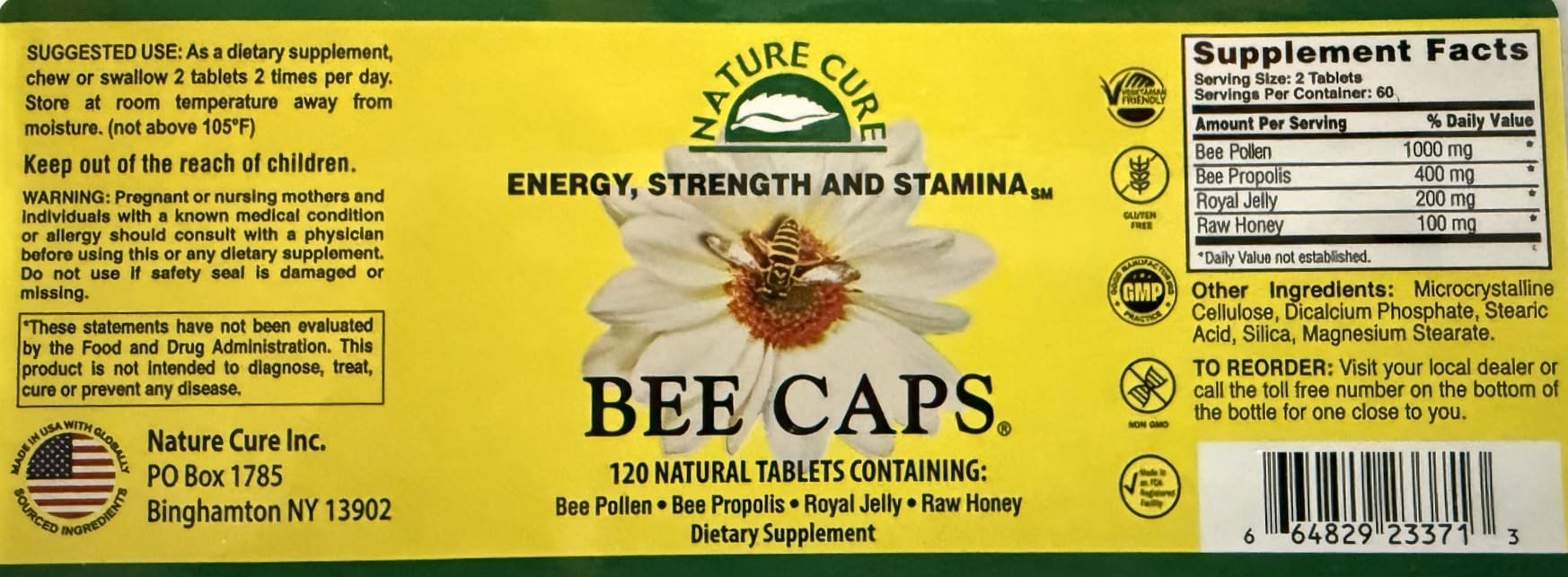 Original Bee Caps in Brown Bottles - 6 Pack (120 Count Each) | Premium Bee Propolis Supplement for Immune Support & Wellness - Perfect for Daily Health Routine & Travel