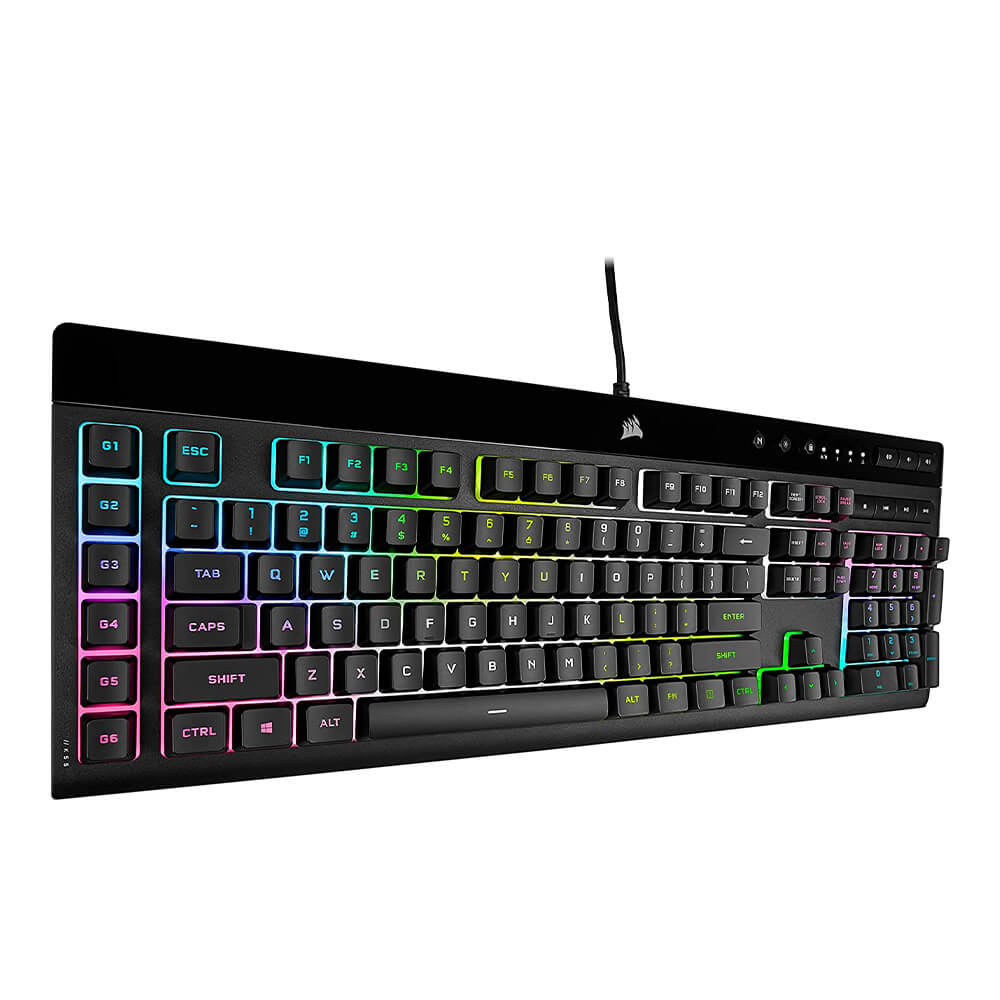 Corsair K55 RGB Pro XT Mechanical Gaming Keyboard - Wired USB RGB Backlit Keyboard with 6 Programmable Macro Keys for PC Gaming, Streaming & Office Work