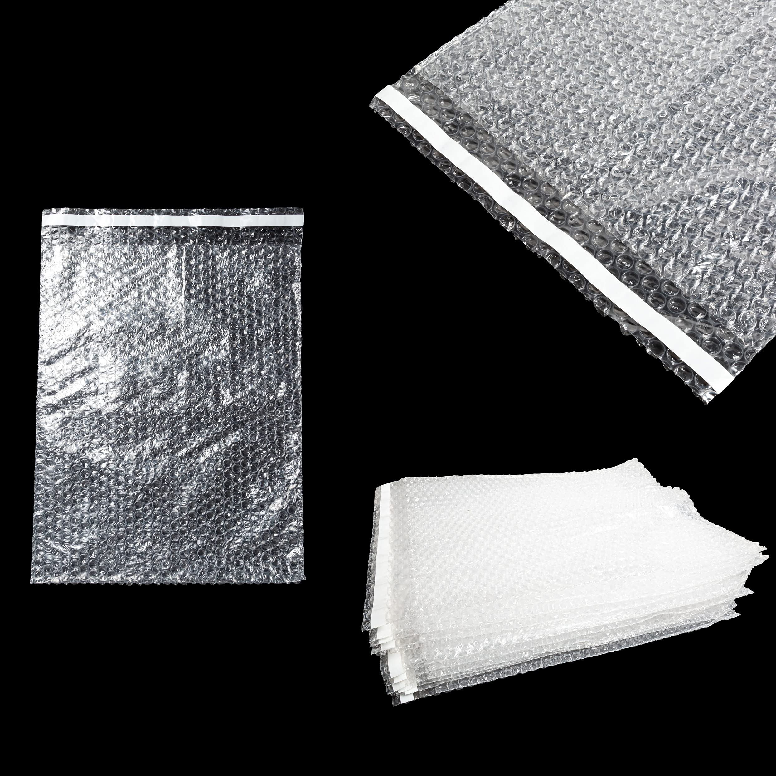 PackageZoom 12x15 Inch Clear Self-Sealing Bubble Cushion Bags - 50 Pack | Waterproof Shipping & Mailing Envelopes for Ecommerce, Fragile Items Protection | Ideal for Online Sellers, Amazon FBA, Home Storage & Moving Supplies
