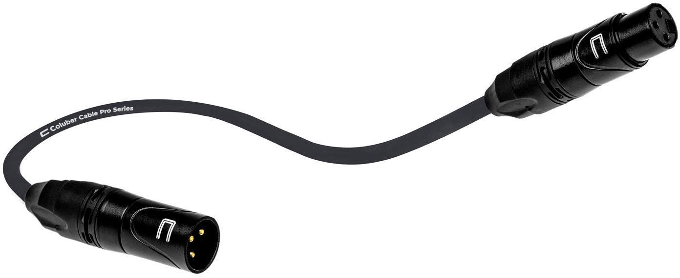 Professional DMX512 Patch Cable - 3-Pin XLR Male to Female 2ft Black 120 Ohm Data Cord for Stage Lighting & DMX Controls - Perfect for DJ Equipment, Concert Stages & Theater Lighting Systems