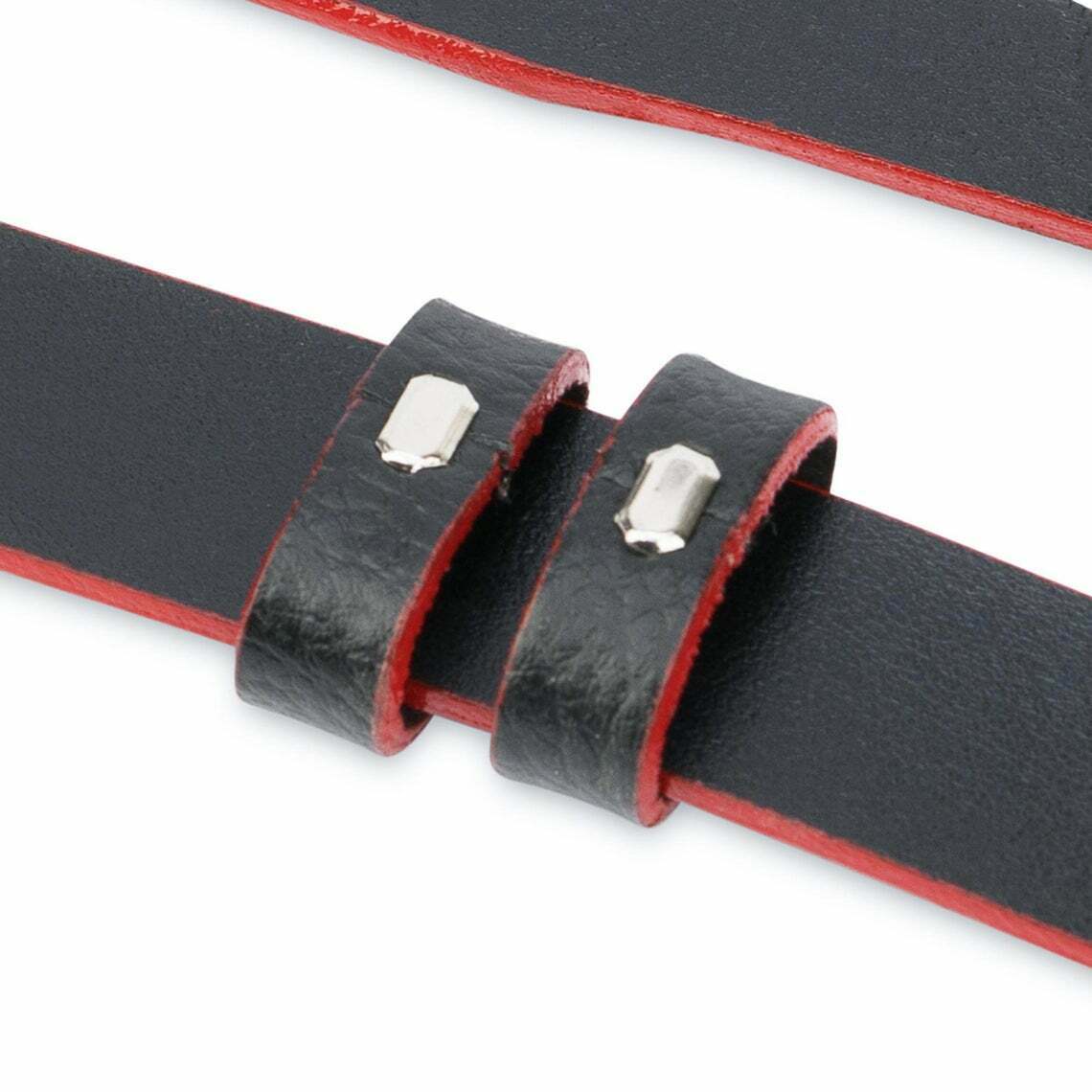 1 Inch Black Leather Belt Strap Replacement for Montblanc - Slim Narrow Design for Men & Women - Perfect for Office, Formal Events & Everyday Wear