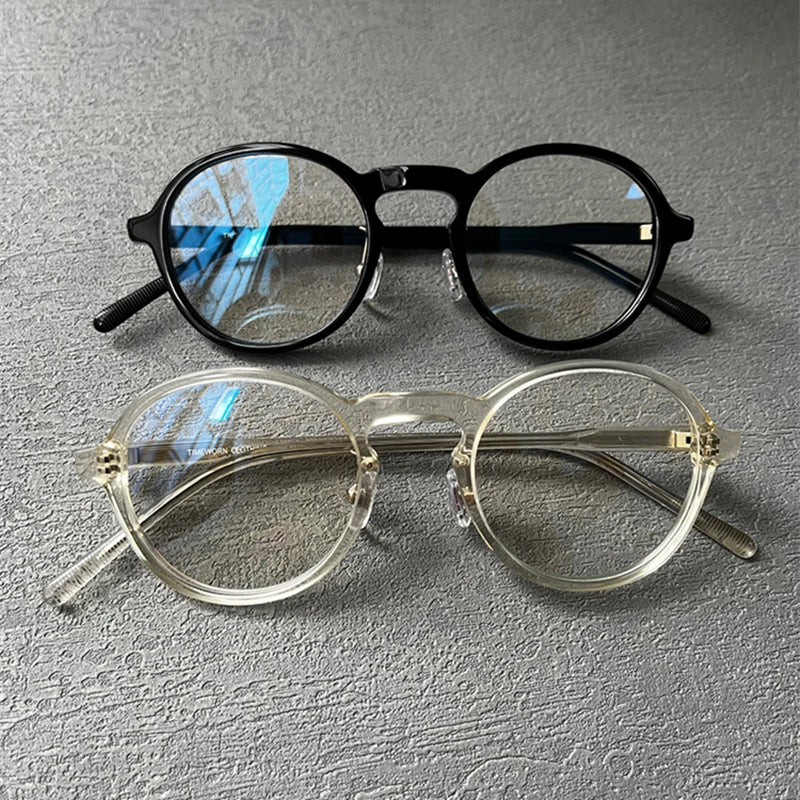 Stylish Black Acetate Full Rim Round Eyeglasses for Women - Trendy & Comfortable Frames for Work, Reading & Everyday Use