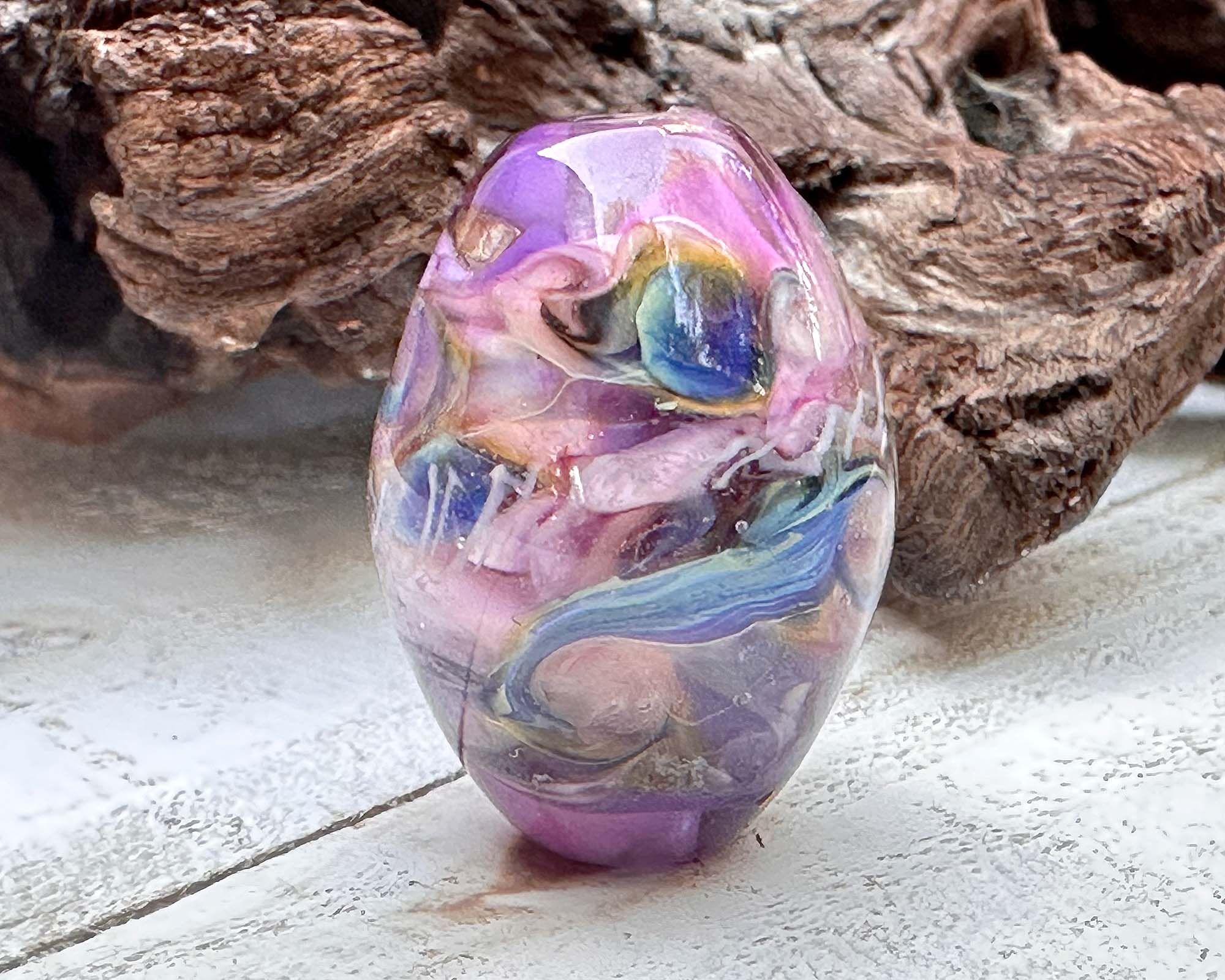 Amethyst Blush Purple Lampwork Focal Bead SRA - Handmade Glass Bead for Jewelry Making, DIY Crafts & Beading Projects - Perfect for Necklaces, Bracelets & Earrings