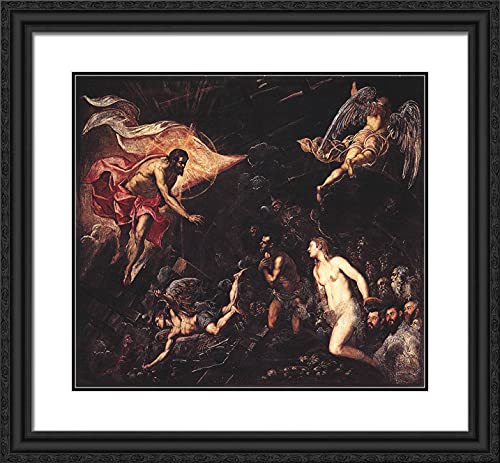 Black Ornate Wood Frame with Double Matting