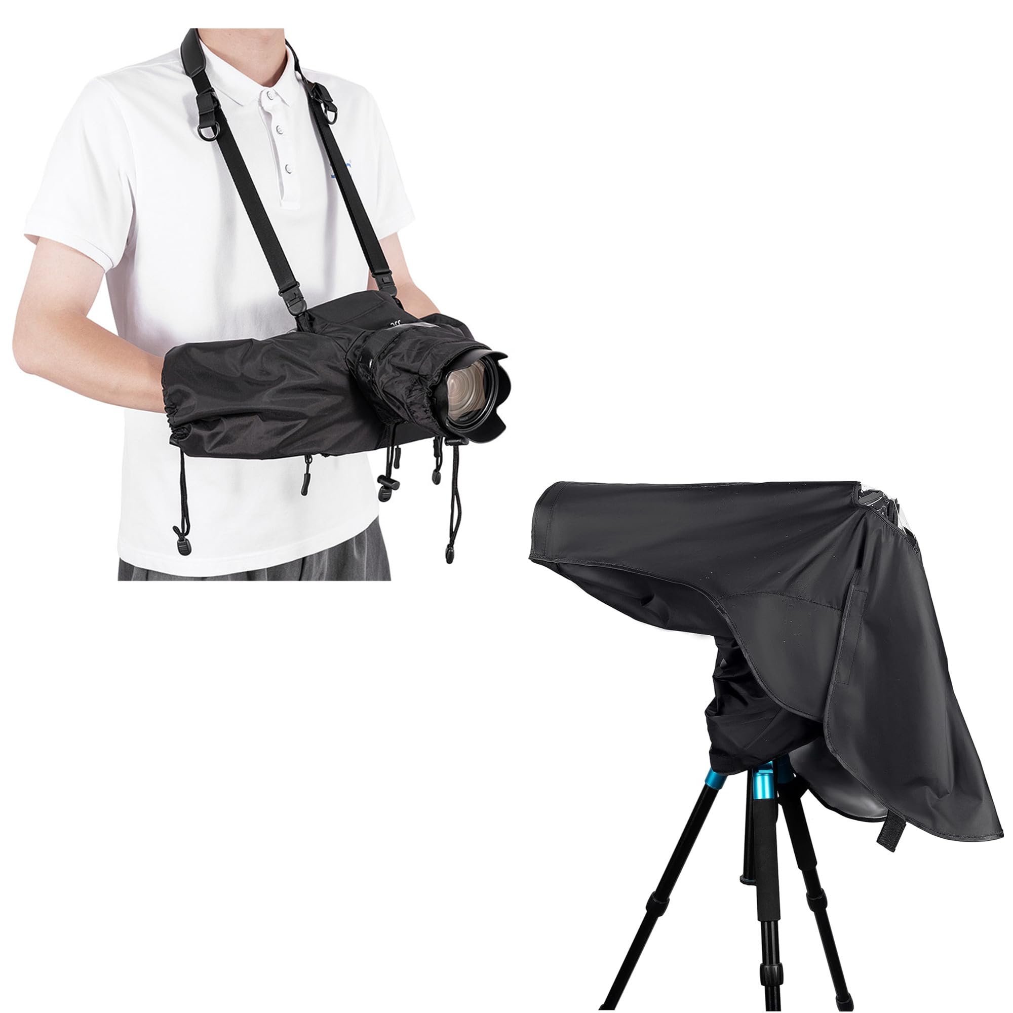 2 Pack Waterproof Camera Rain Cover - Large Size DSLR/SLR Protection for Outdoor Photography in Rain, Snow & Harsh Weather