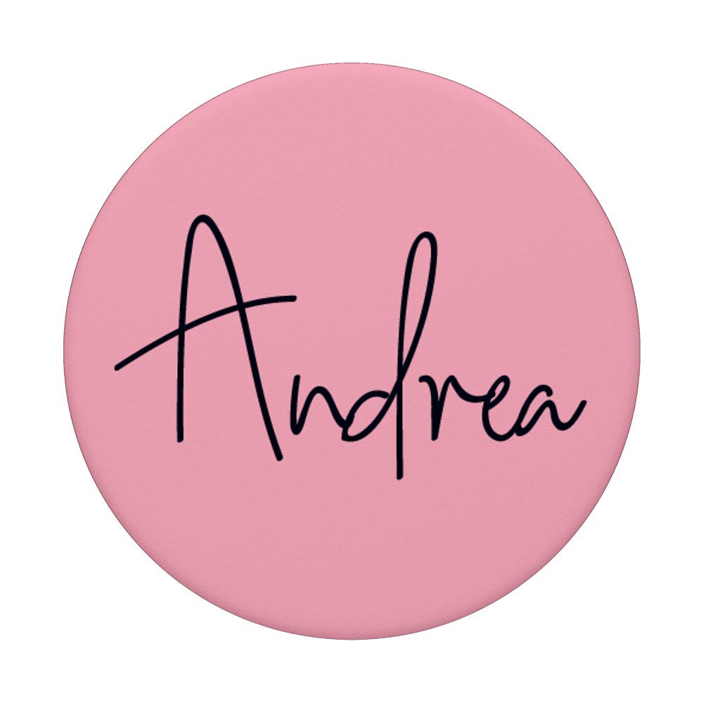 Custom Andrea Name PopSocket PopGrip - Personalized Phone Grip for Girls in Pink | Swappable Phone & Tablet Accessory | Perfect for School, Work, and Everyday Use