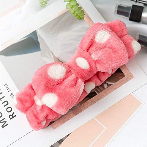 HOUSE HATCH Women's Facial Spa Headband - Soft Velvet Elastic Hair Band with Cute Bow for Makeup, Skincare & Washing Face (Pack of 2, Multicolor) - Perfect for Spa Days, Beauty Routines & At-Home Relaxation