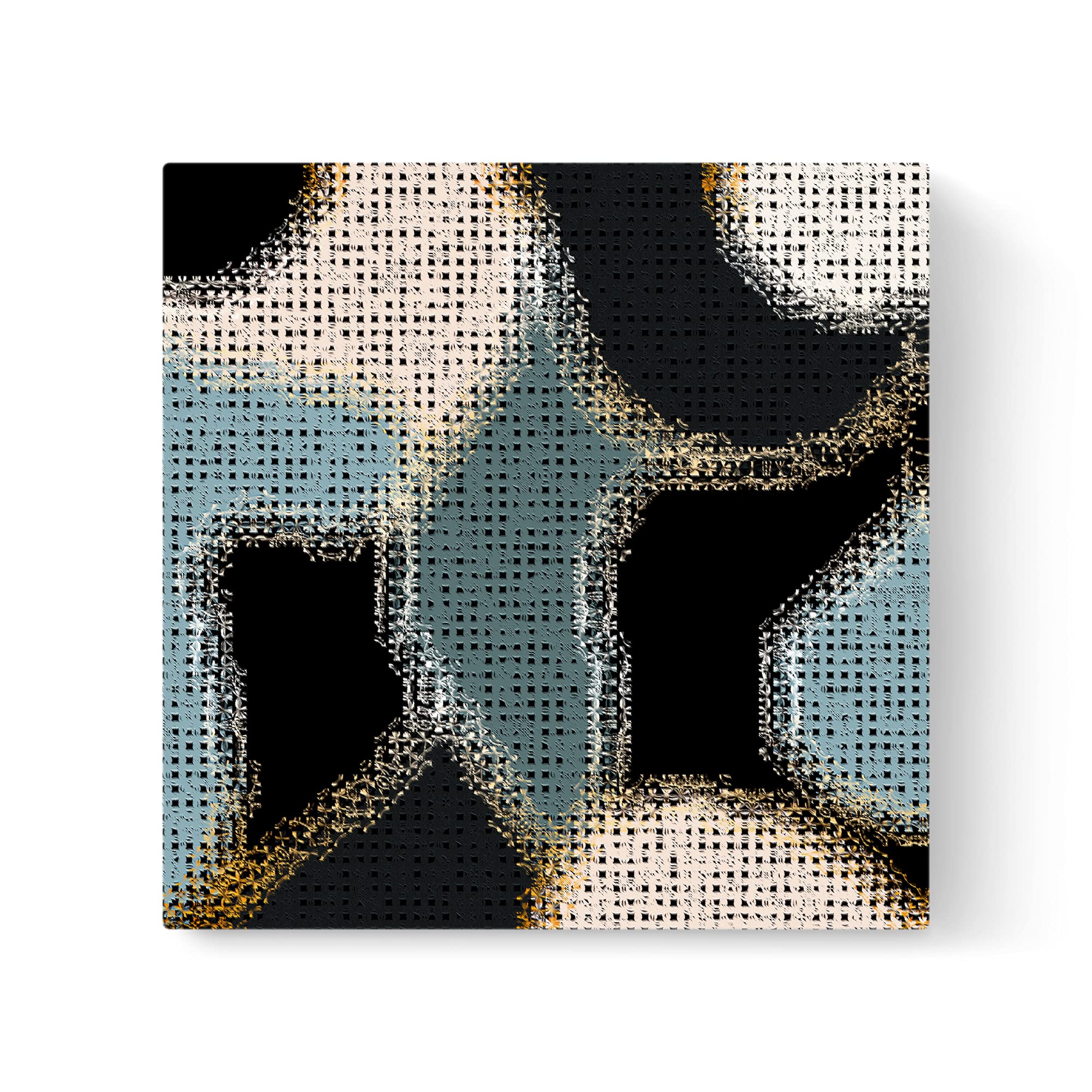 Abstract Mosaic Wall Art Print - 16x16 Inch Square Wrapped Canvas by Armen Living - Modern Home Decor for Living Room, Bedroom & Office