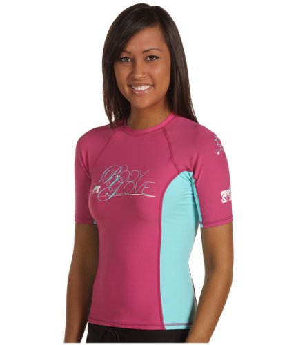Body Glove Women's Deluxe Short Arm Fitted Rashguard - UPF 50+ Sun Protection for Surfing, Swimming & Water Sports