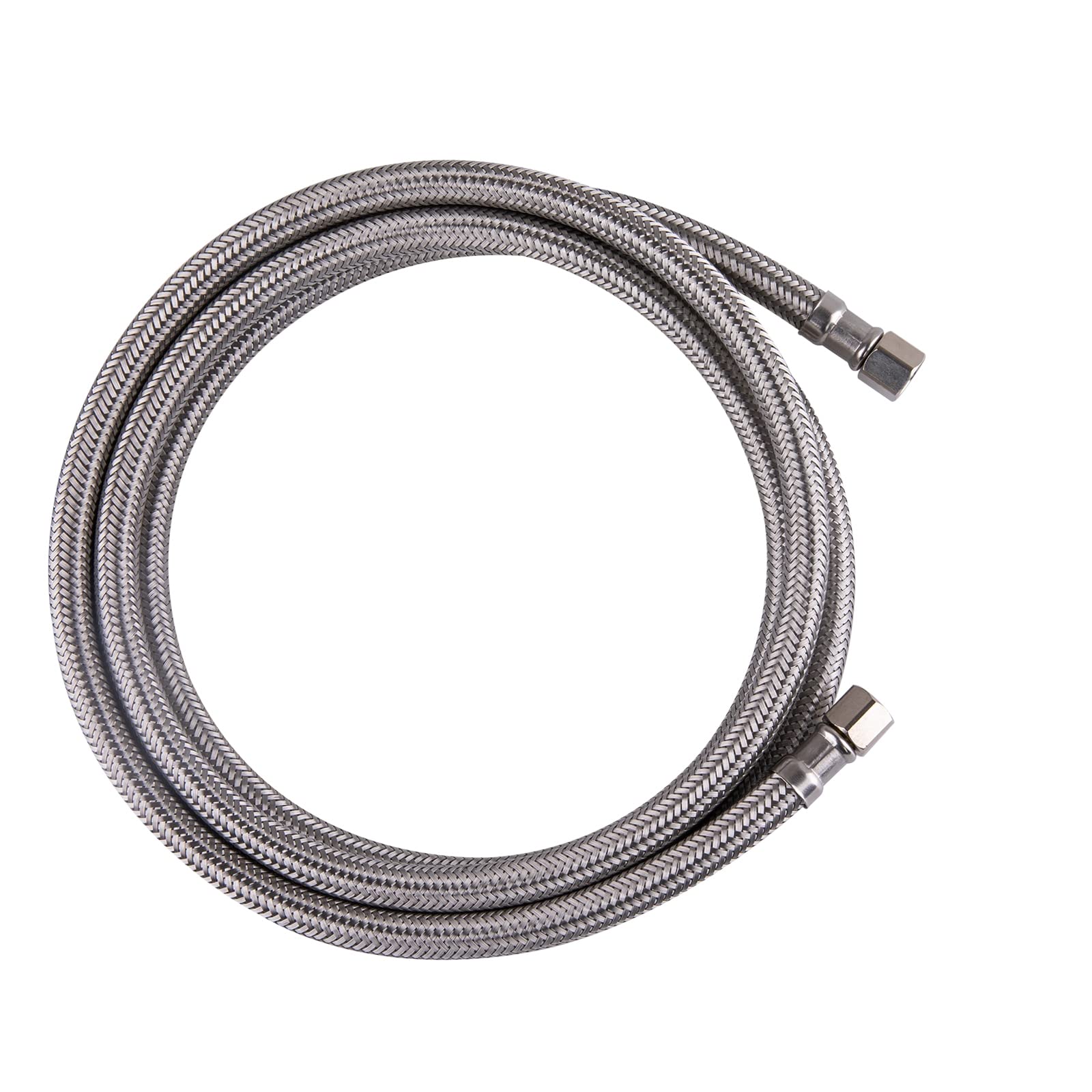 Hausen 84-Inch Ice Maker Connector 1/4-inch x 1/4-inch C, Ice Maker Supply Line Kit - Refrigerator Water Line Replacement for Home, RV & Commercial Use (1-Pack)