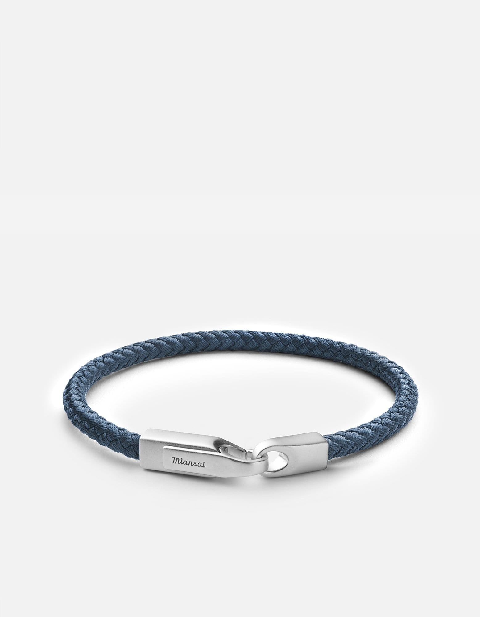 Matte Silver Crew Rope Bracelet for Men - Adjustable Stainless Steel Wristband for Casual Wear, Outdoor Activities & Gifts