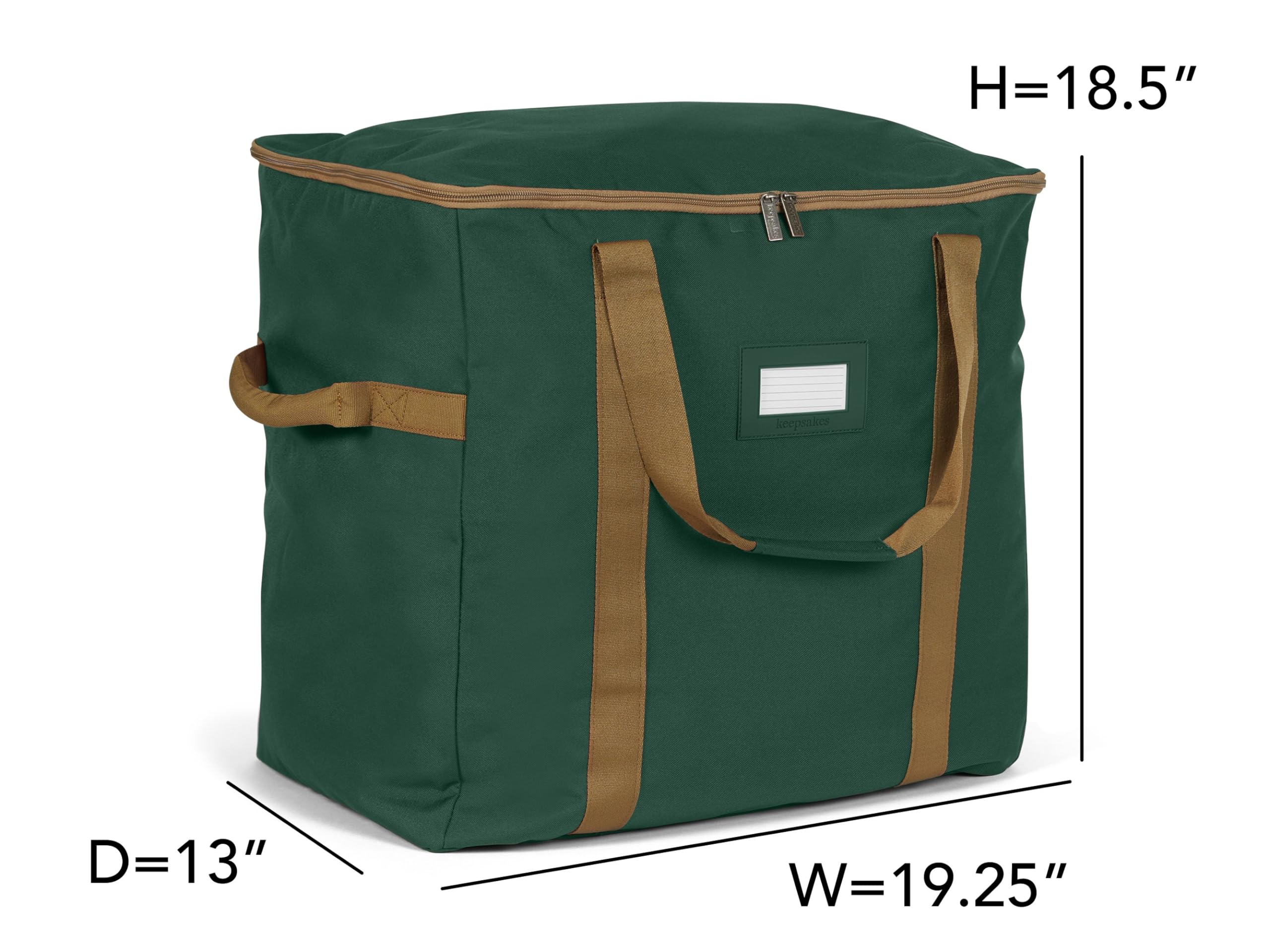 Covermates Keepsakes Adjustable Ornament Storage Bag with Carrying Handles & Padded Protection - Holiday Decor Organizer for Christmas Tree Ornaments, Wreaths & Seasonal Decorations - Green