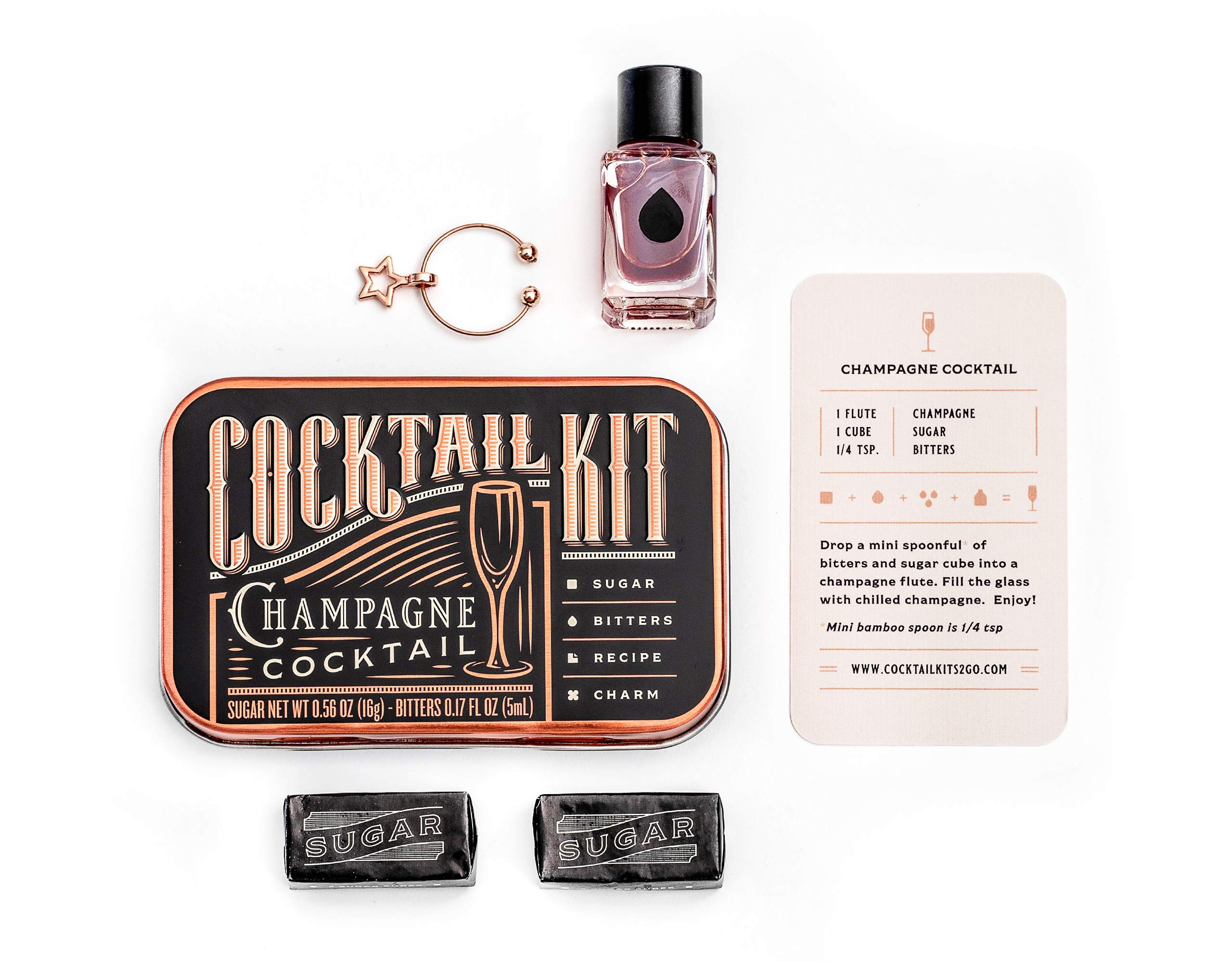 Cocktail Set for Craft Cocktail Lovers - Premium Mixology Kit with Bar Tools - Handcrafted in USA - Gift Box for Birthdays, Weddings & Home Bars - Champagne Edition