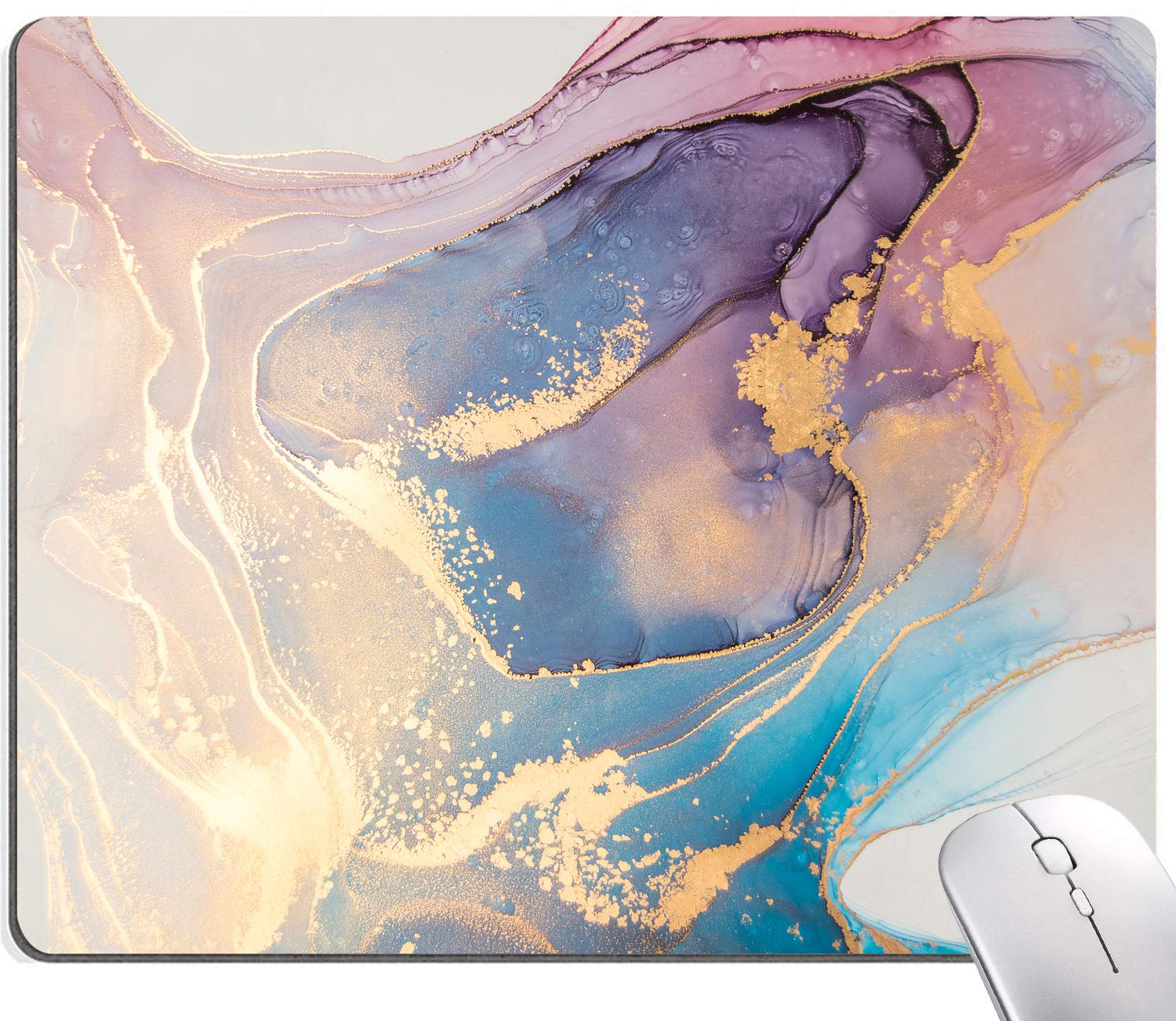 Premium Marble Design Mouse Pad - Non-Slip Rubber Base, Waterproof Gaming & Office Mousepad (9.5