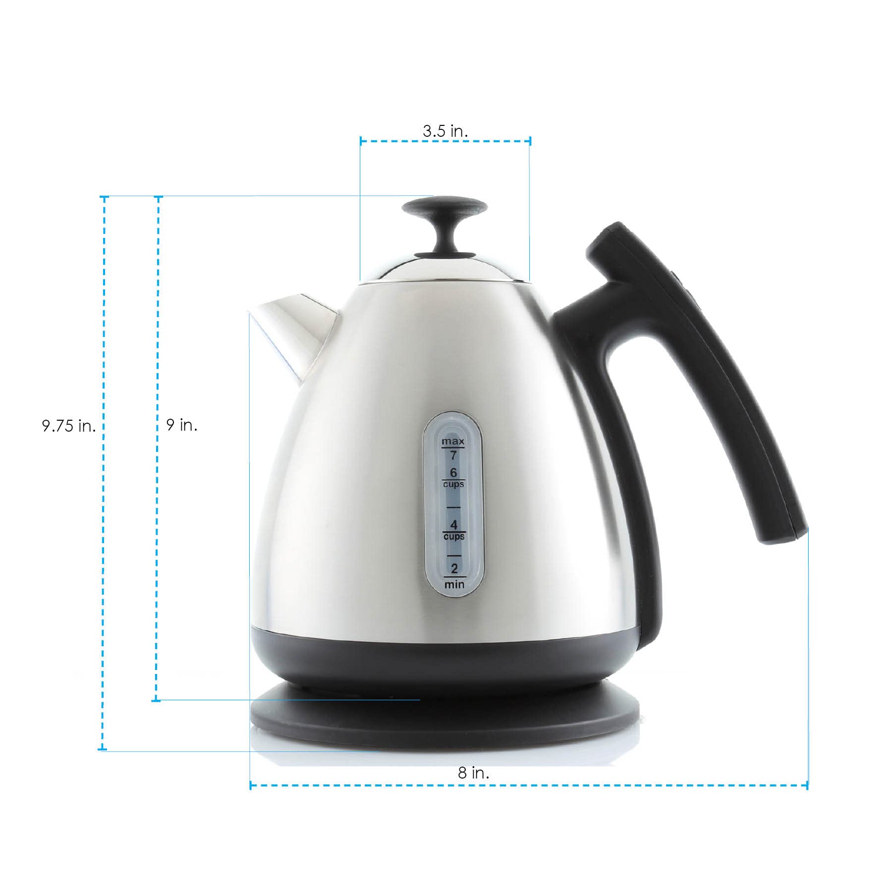 Chantal Vincent 1.75 Quart (7 Cup) Stainless Steel Electric Kettle with Temperature Control - Fast Boiling for Coffee, Tea & Hot Beverages - Perfect for Home, Office & Kitchen Use