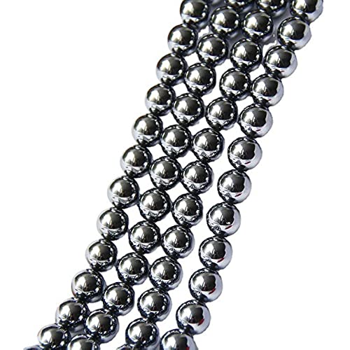 Natural Terahertz Loose Beads 4mm Round Semi-Finished DIY Jewelry Making Beads - Energy Stone for Bracelets, Necklaces & Spiritual Healing Accessories