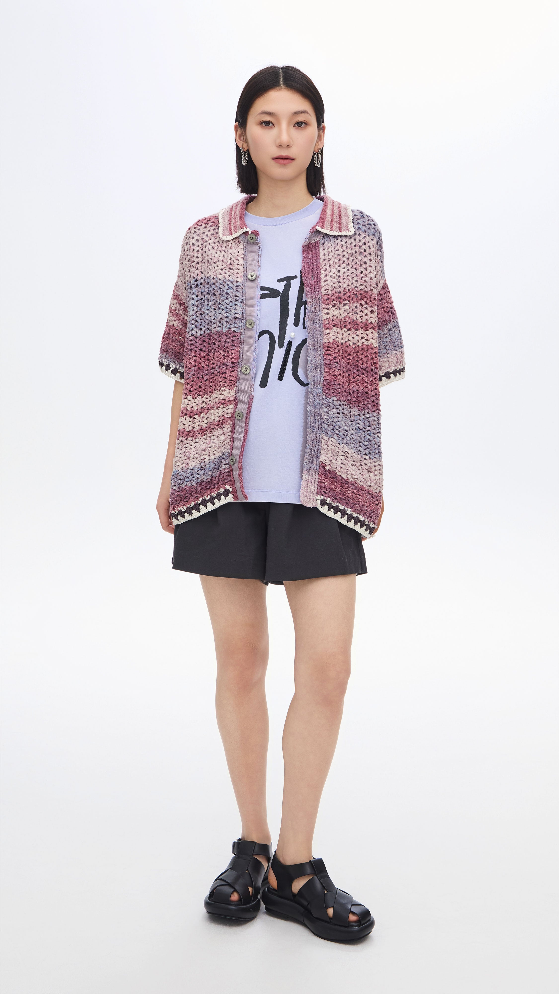 Stylish Knitted Space Dye Open Collar Cardigan Sweater for Women | Cozy Fall & Winter Fashion | Perfect for Office, Date Night & Casual Outings