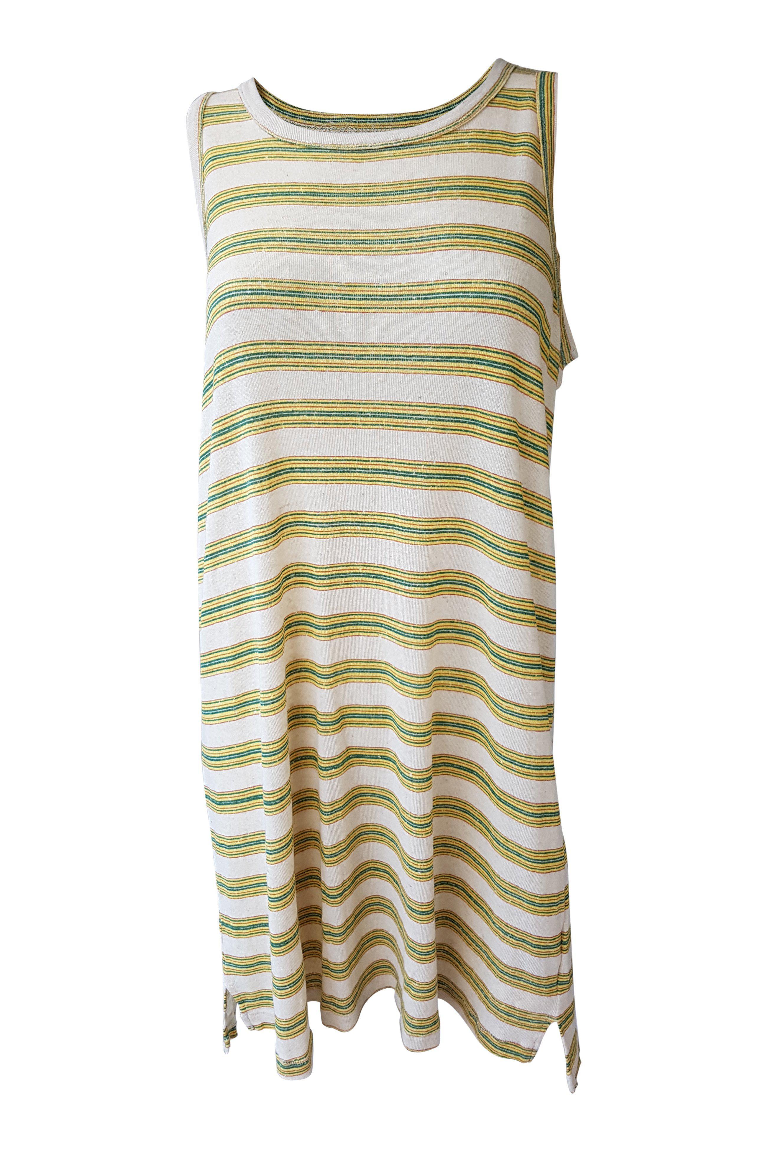 Current Elliot Women's Hemp Cotton Sleeveless Midi Dress - Size L | Boho Chic Summer Dress for Beach, Vacation & Casual Outings