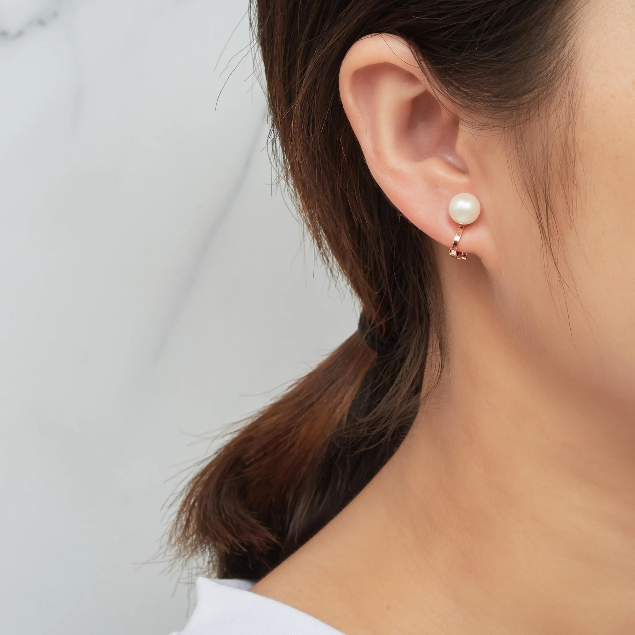 Philip Jones Rose Gold Plated Pearl Clip-On Earrings for Women – Elegant Non-Pierced Jewelry Gift for Brides, Parties & Special Occasions
