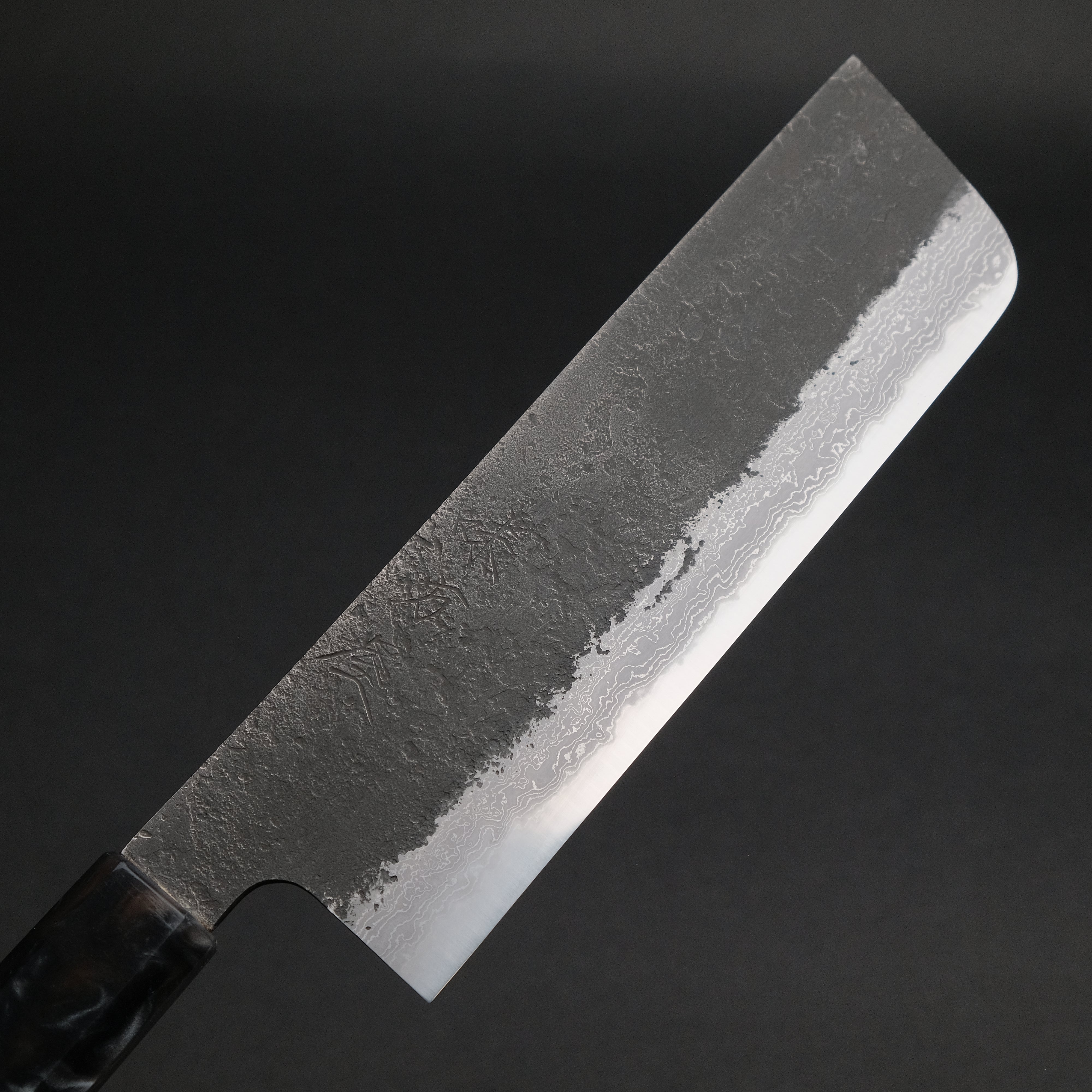 Premium Ajikataya White #2 Nashiji Damascus Nakiri Knife 180mm - Olive Wood & Resin Handle (#52) - Japanese Kitchen Knife for Professional Chefs & Home Cooking, Perfect for Slicing Vegetables, Herbs & Boneless Meat