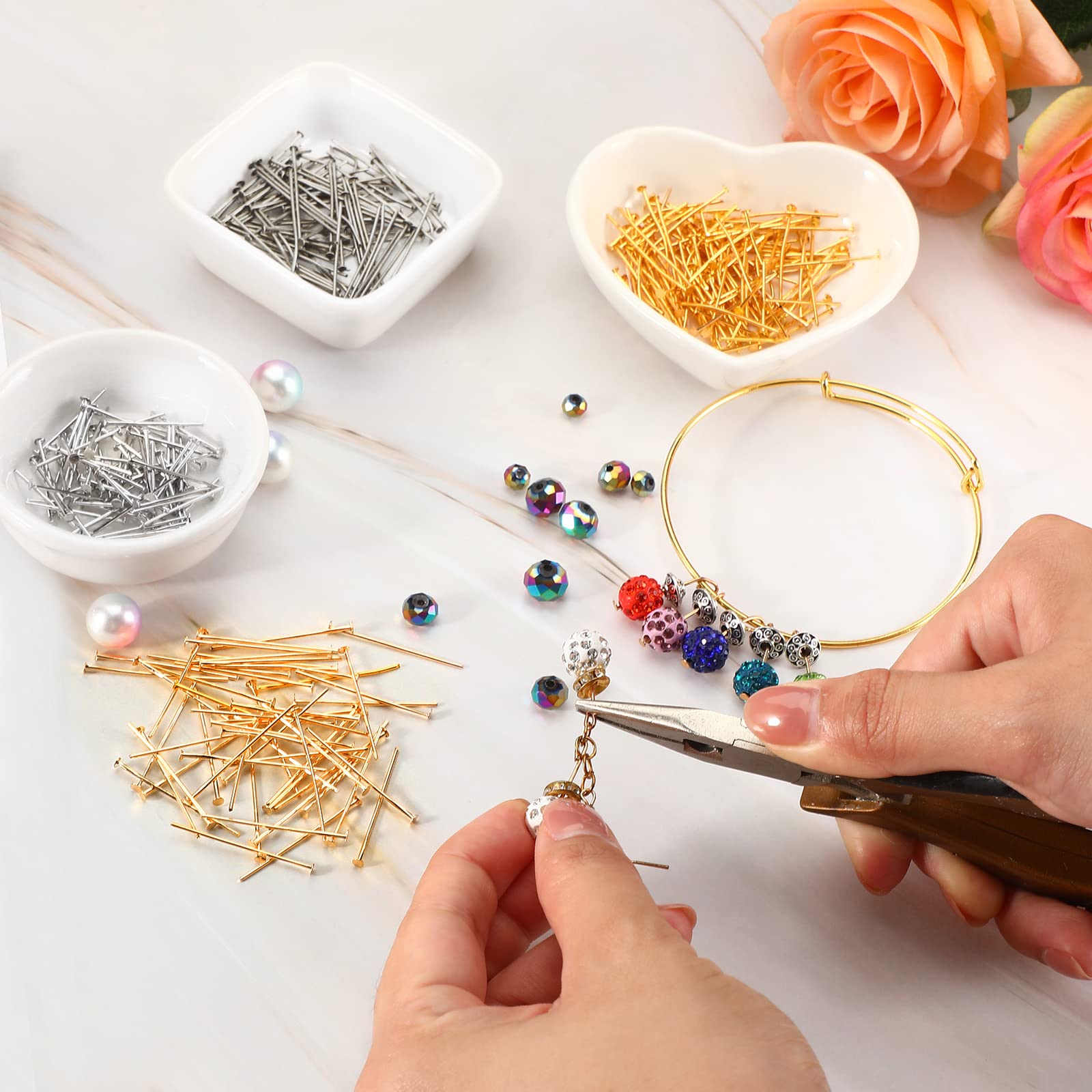 Junkin 2800-Piece Jewelry Making Headpins Set - 0.63