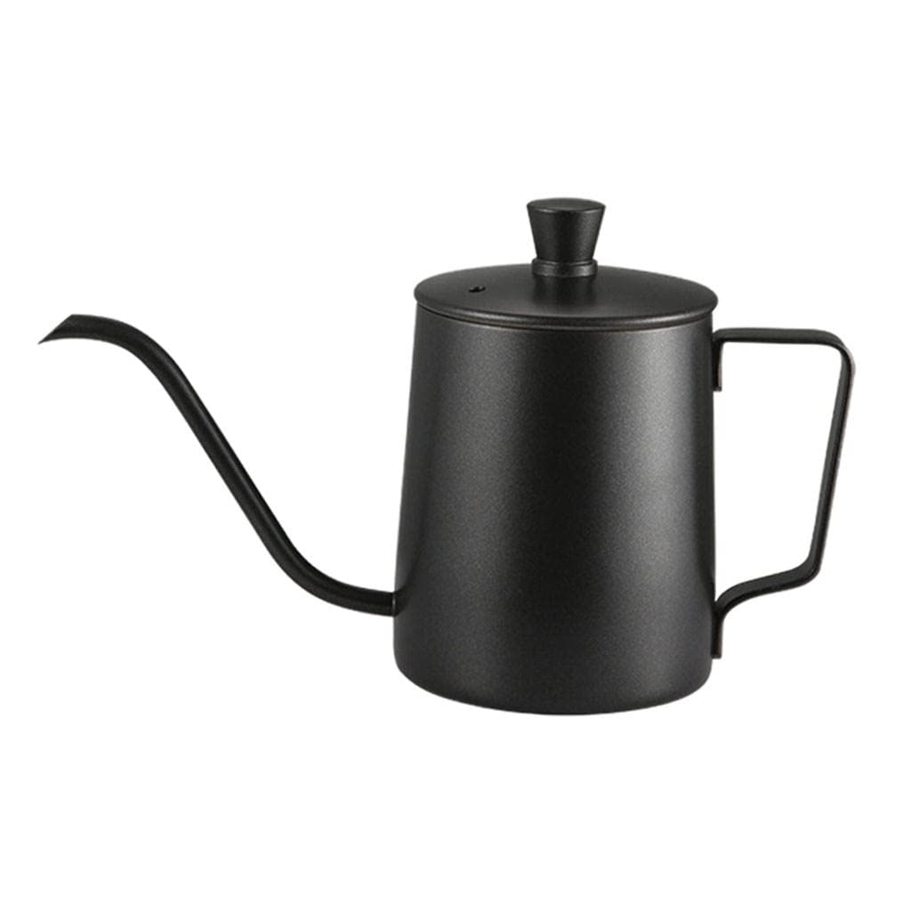 Premium Stainless Steel Gooseneck Coffee Kettle 350ml - Precision Pour Over Dripper for Chemex, V60 & French Press - Ideal for Home Kitchen, Office & Specialty Coffee Shops (Black)