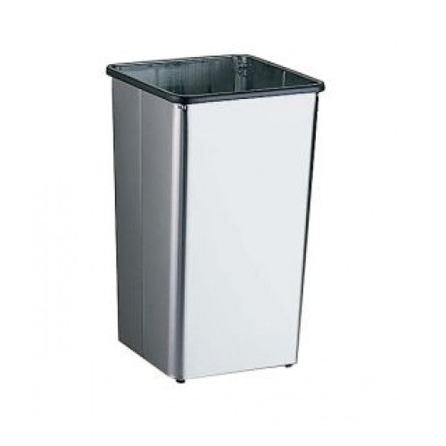 Bradley 377 3700 13 Gallon Open Top Waste Receptacle - Freestanding Trash Can with Satin Finish for Office, Kitchen & Commercial Spaces