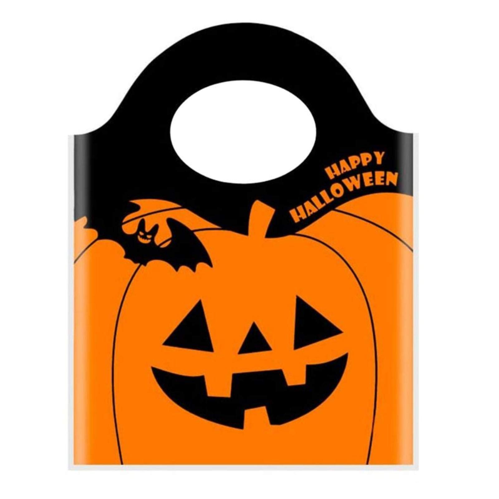 50-Pack Halloween Gift Bags - Pumpkin Lantern Tote Bags for Candy, Snacks & Party Favors | Reusable Storage Bags for Halloween Parties, Trick-or-Treating & School Events