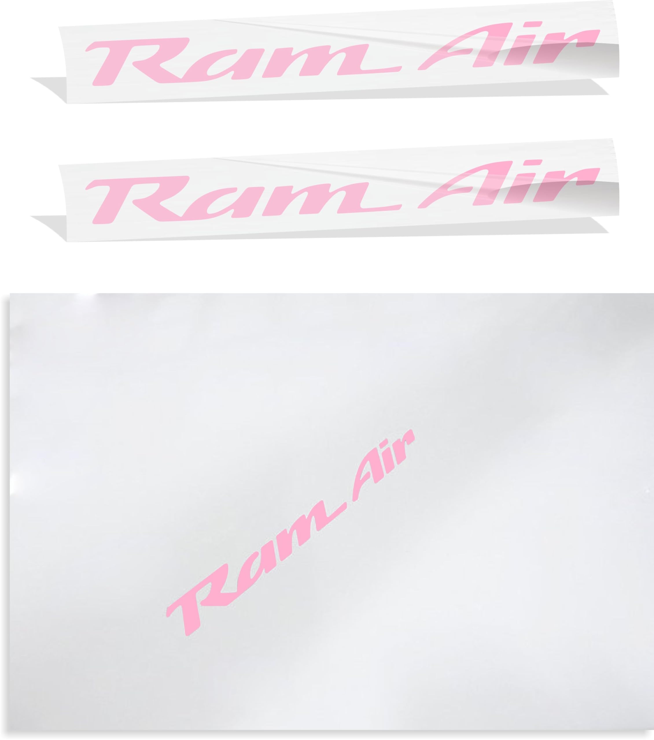 High-Performance Ram Air Decal Pair - Vibrant Pink Vinyl Stickers for Cars & Motorcycles | Enhance Vehicle Aerodynamics & Style