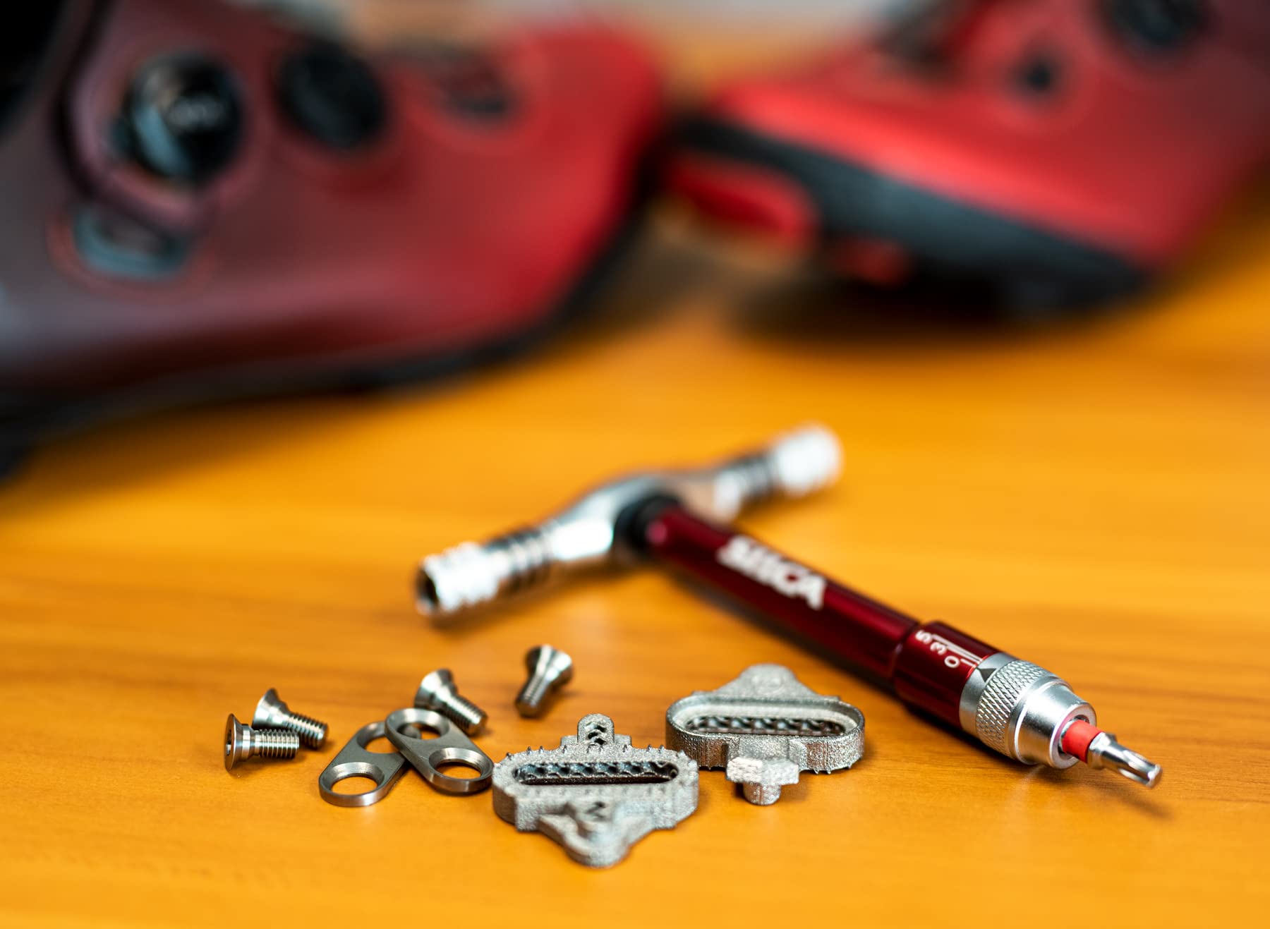 SILCA 3D Printed Titanium Cleat Kit for Shimano SPD Pedals - 1 Pair with Titanium Screws & Plates | Perfect for Road Cycling, Mountain Biking & Indoor Training