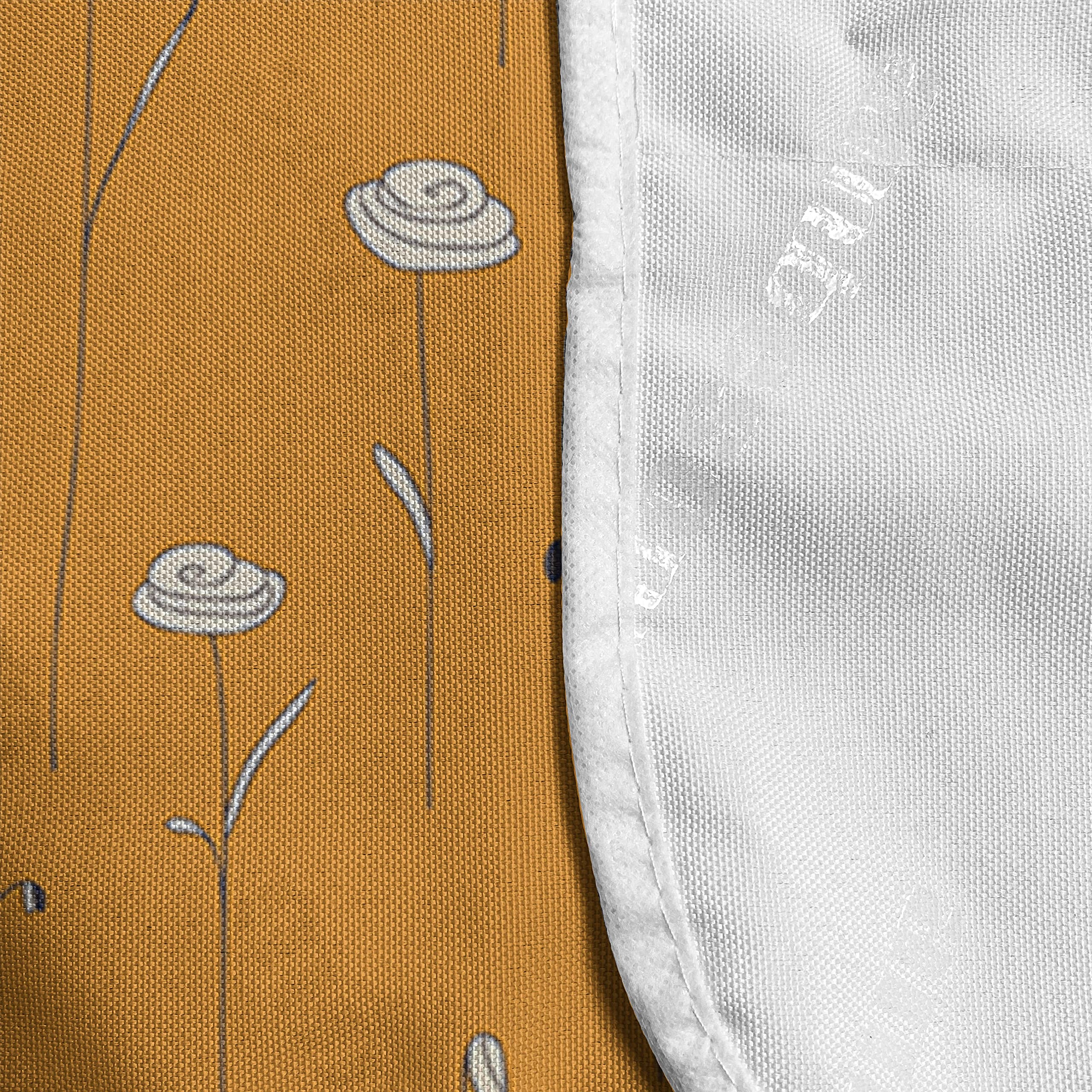 Ambesonne Orange Microwave Cover - Doodle Style Abstract Floral Design, Water Resistant Kitchen Organizer with Pockets, 36x12 Inches - Perfect for Summer Kitchen Decor & Small Appliance Protection