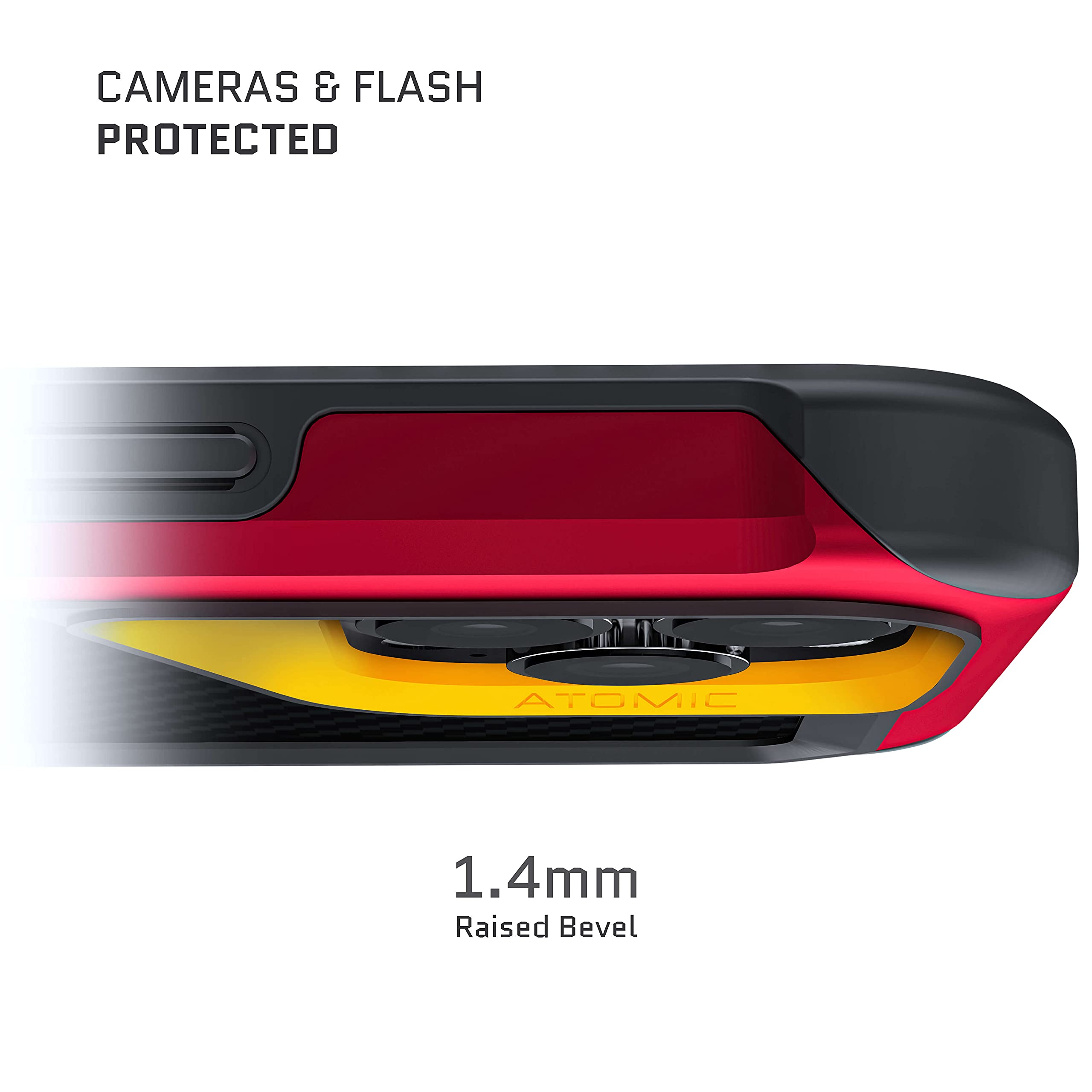 Ghostek ATOMIC Slim MagSafe iPhone 13 Case - Premium Carbon Fiber Back & Red Aluminum Bumper - Heavy Duty Protection for 2021 Apple iPhone 13 (6.1 inch) - Perfect for Outdoor Adventures & Daily Use
