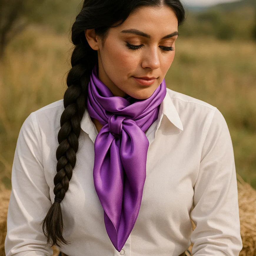 35X35 Solid Lavender Wild Scarf - Soft Cotton Bandana for Cowboy, Cowgirl & Outdoor Enthusiasts - Perfect for Riding, Hiking & Western Fashion Accessories