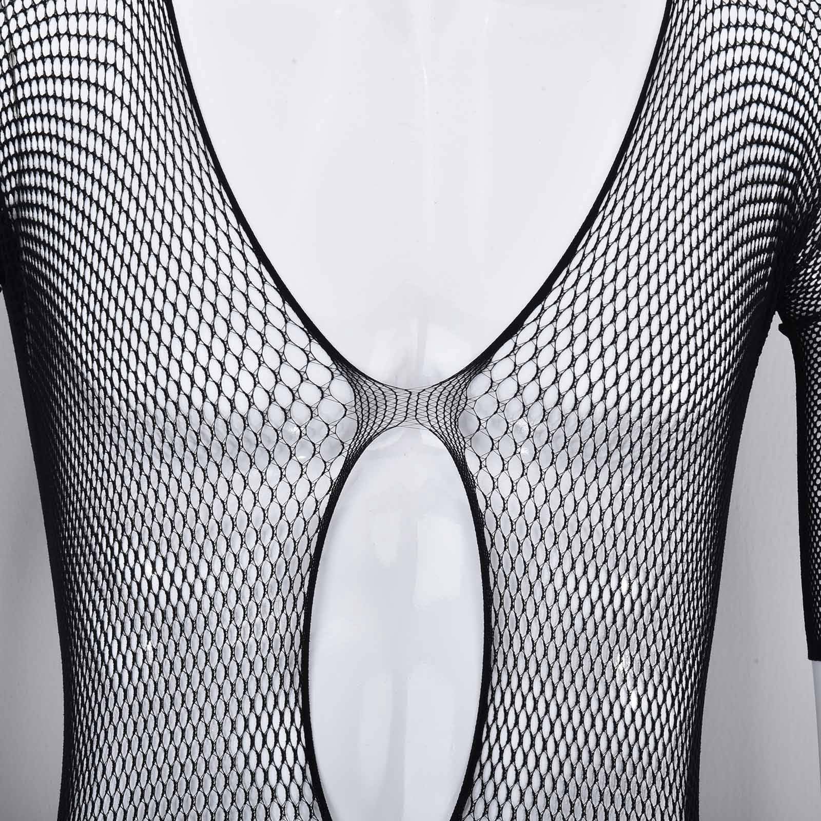Sexy Men's Lingerie - Open Front Fishnet Pantyhose & Bodysuit Stockings for Sensual Wear | Perfect for Roleplay, Cosplay and Intimate Occasions
