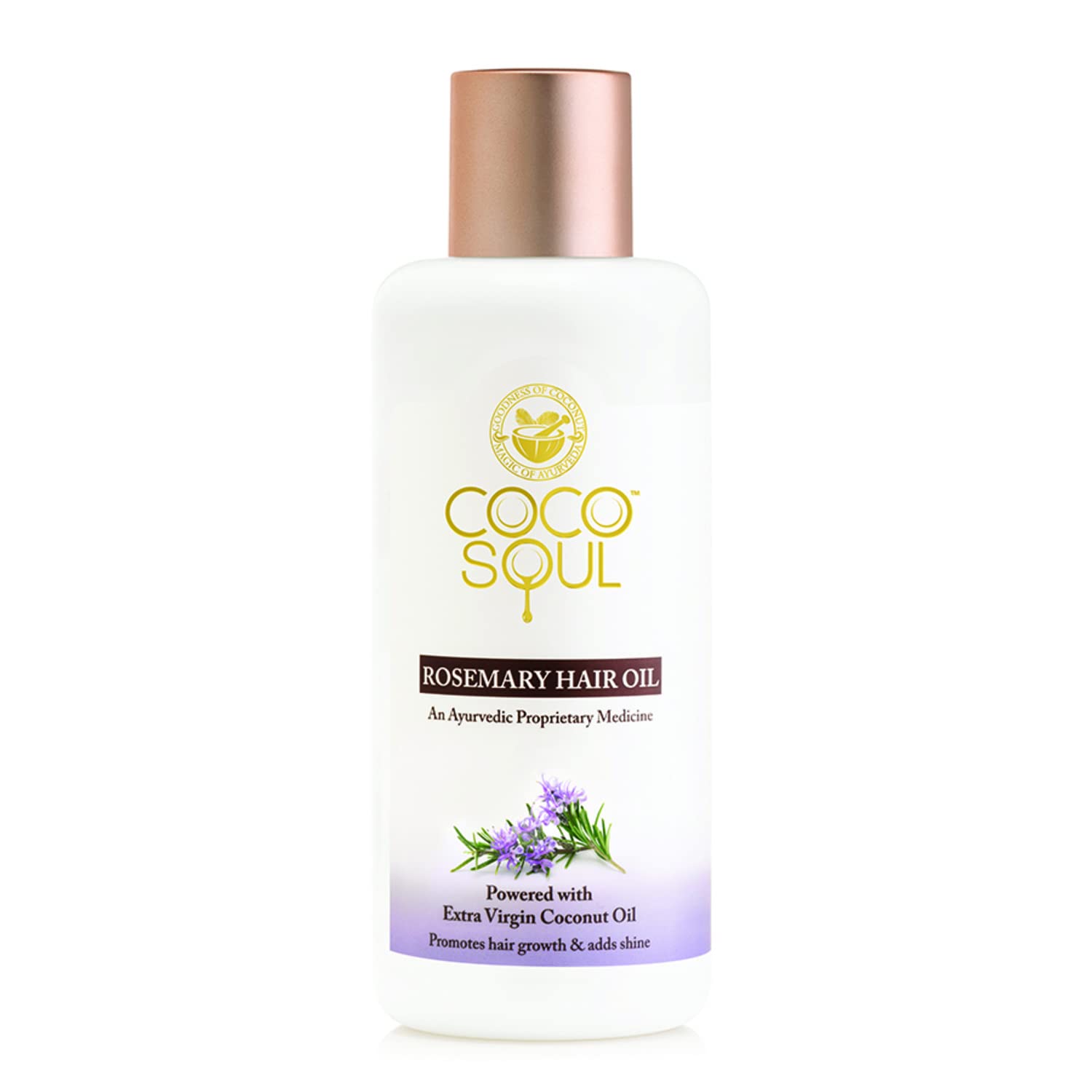Coco Soul Rosemary Hair Oil with Extra Virgin Coconut Oil - 200ml | Natural Hair Growth Treatment for Dry, Damaged Hair | Parachute Advansed Brand | Perfect for Daily Scalp Massage & Frizz Control