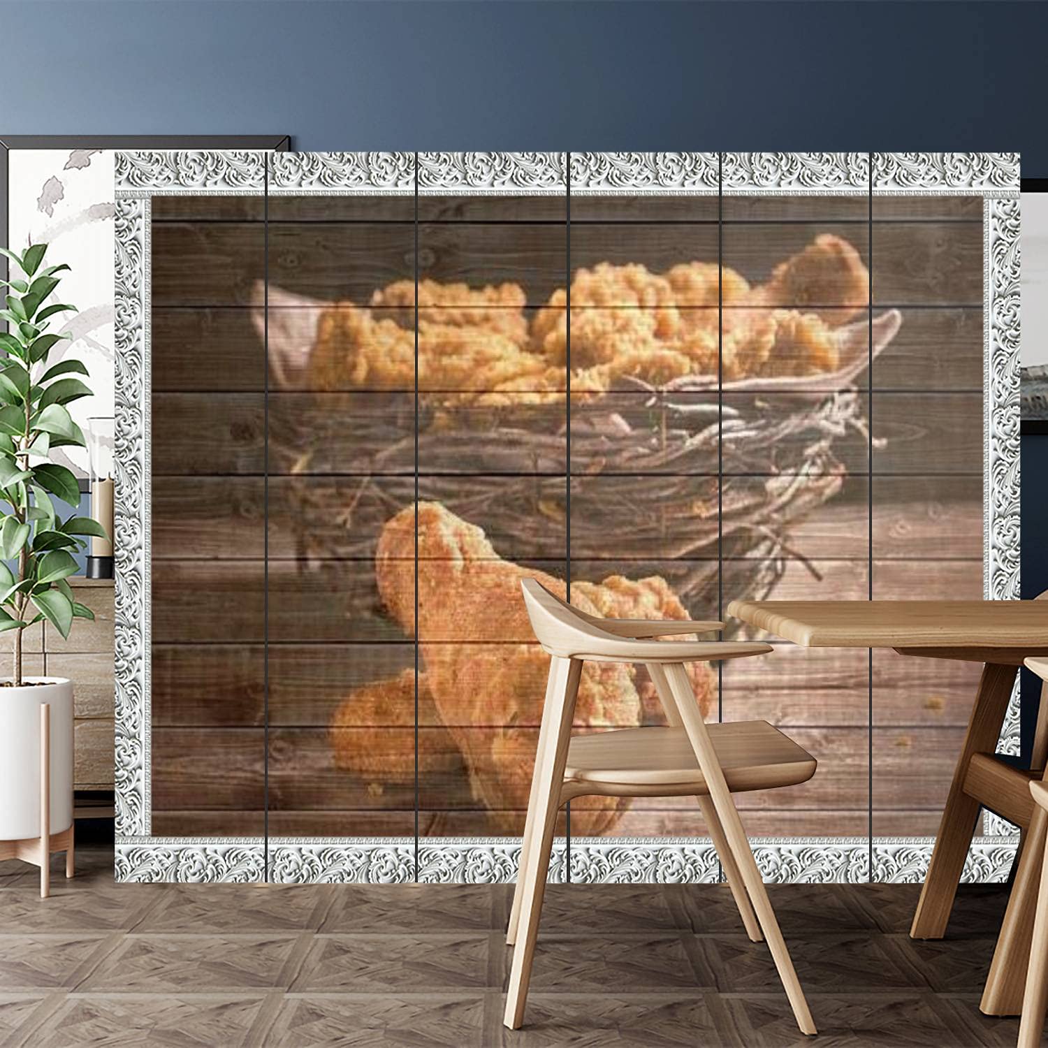 6-Panel Canvas Room Divider Screen - Privacy Partition & Window Style Room Separator for Home, Office, Bathroom | Perfect for Creating Private Spaces in Studios, Dorms, and Pool Areas