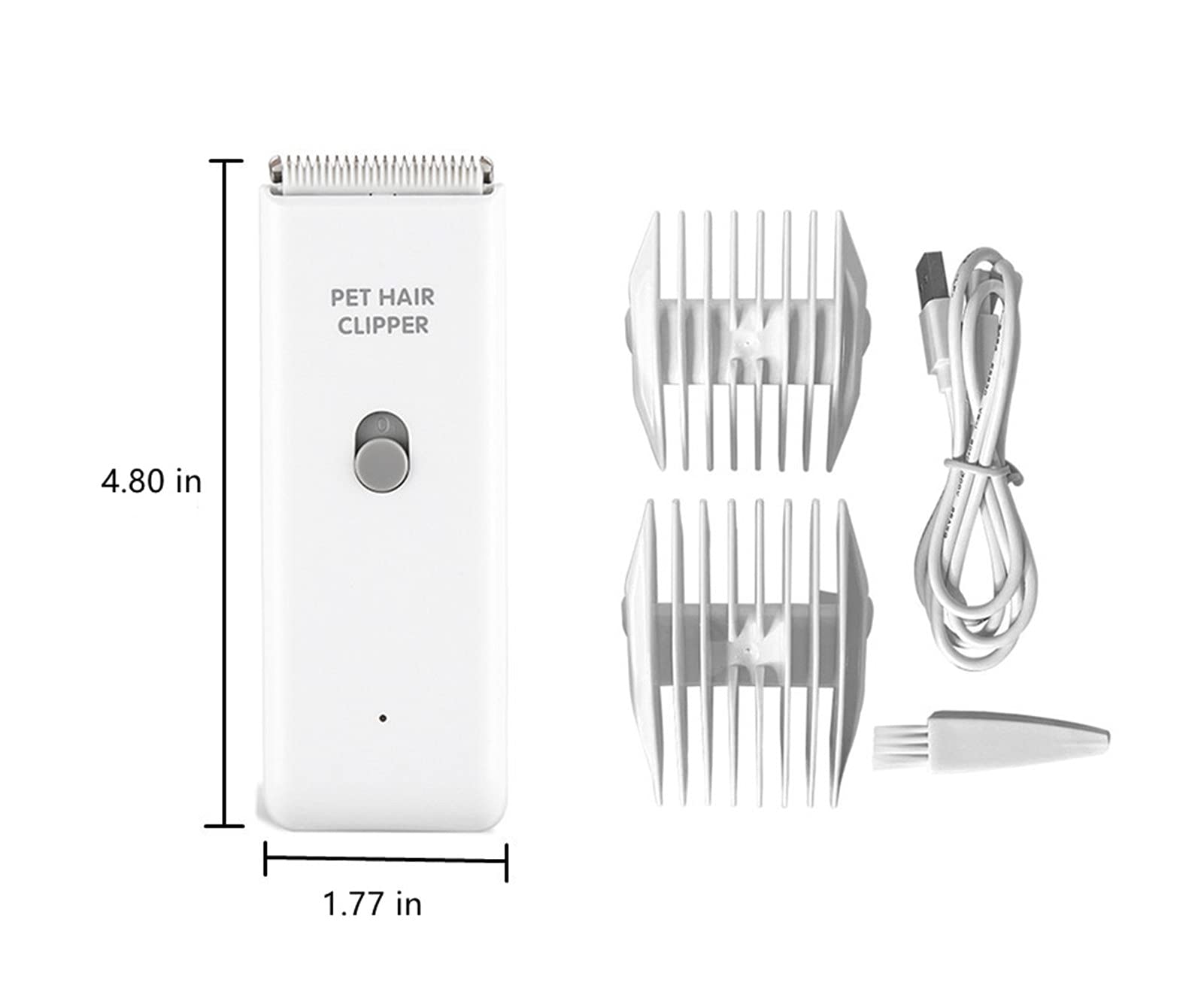 Quiet USB Rechargeable Cordless Dog & Cat Grooming Kit - Professional Pet Hair Clippers with Washable Blades | Perfect for Home Grooming, Trimming, and Shaving Dogs & Cats (White)