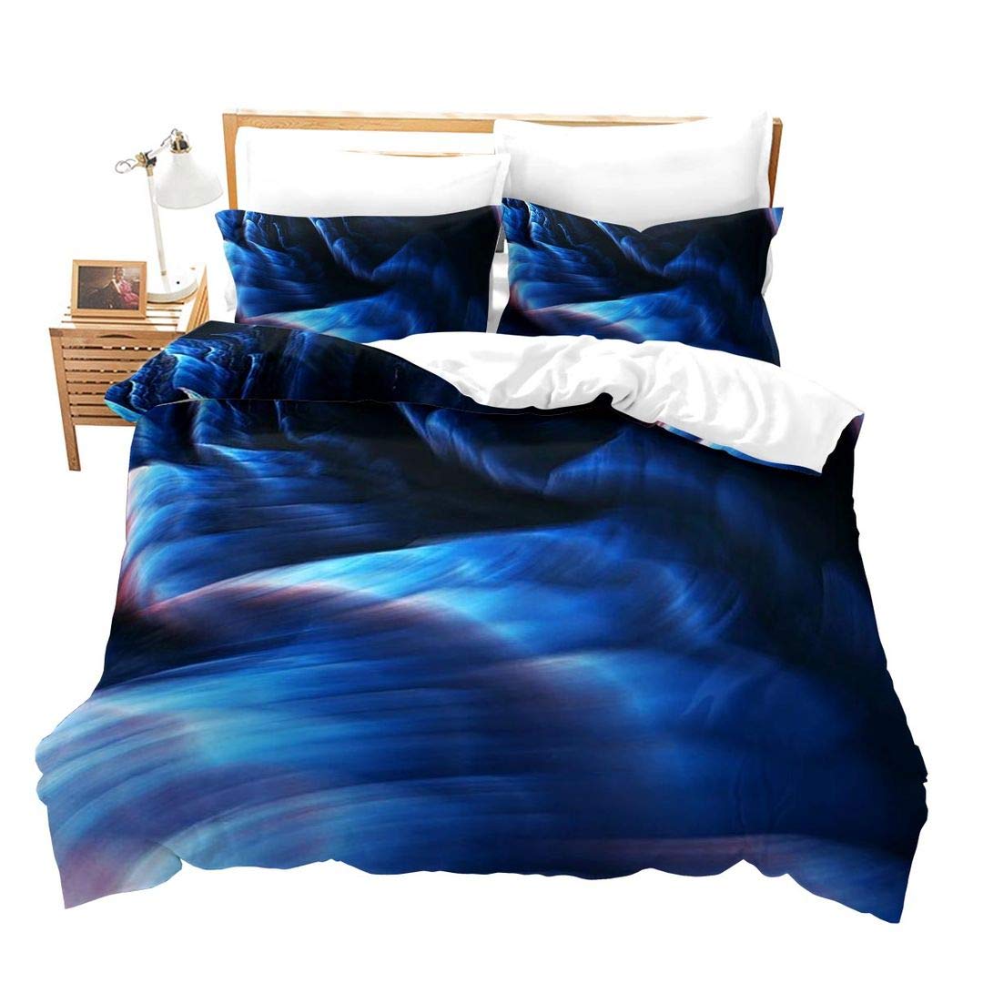 Erosebridal Modern Marble Print Duvet Cover Set - Twin Size Blue Abstract Art Bedding | Ultra Soft Quilt Cover for Adults, Teens & Kids | Perfect for Master Bedroom, Guest Room & Dorm Decor
