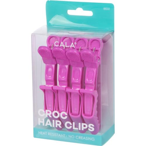 Cala Lavender Croc Hair Clips - 4 Pack | Non-Slip Hair Accessories for Women & Girls | Perfect for School, Parties & Everyday Styling