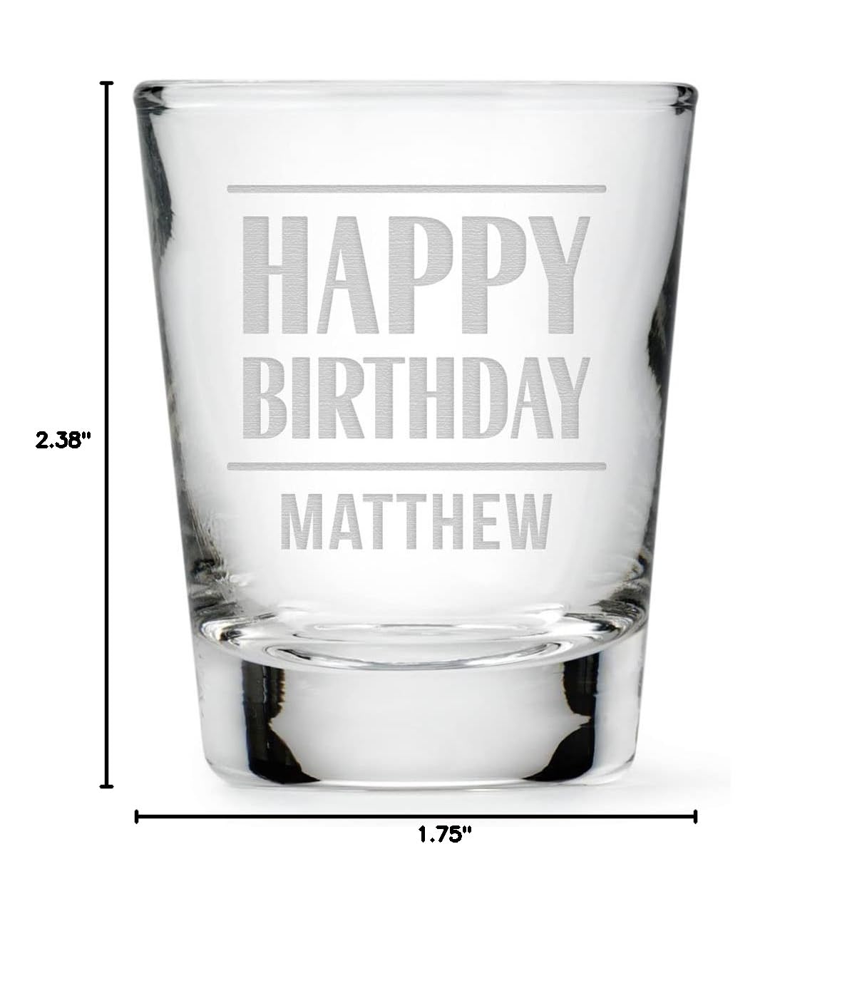 Weddingtar Personalized Engraved 1 oz Shot Glass - Happy Birthday Gift for Him/Her - Perfect for Birthday Parties, Bachelor/Bachelorette Celebrations & Anniversary Gifts