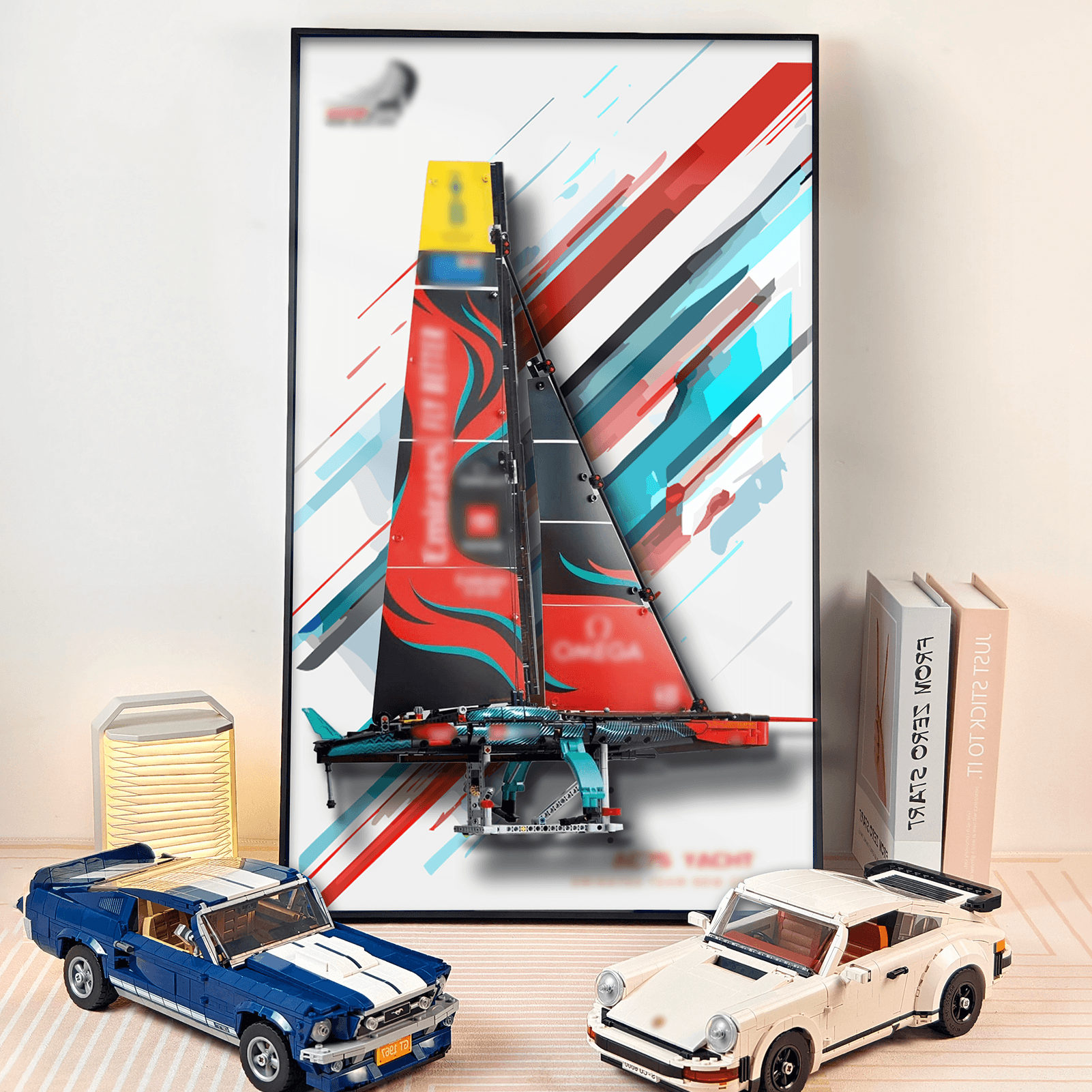 LEGO Emirates Team New Zealand AC75 Racing Yacht 42174 Wall Display Frame - Premium LEGO Model Showcase for Home & Office Decoration