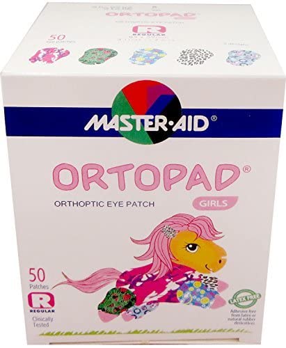 Ortopad Girls Eye Patches - Regular Size (50 Per Box) | Amblyopia Treatment for Kids | Comfortable & Hypoallergenic | Perfect for Post-Surgery, Lazy Eye Therapy & Daily Eye Care