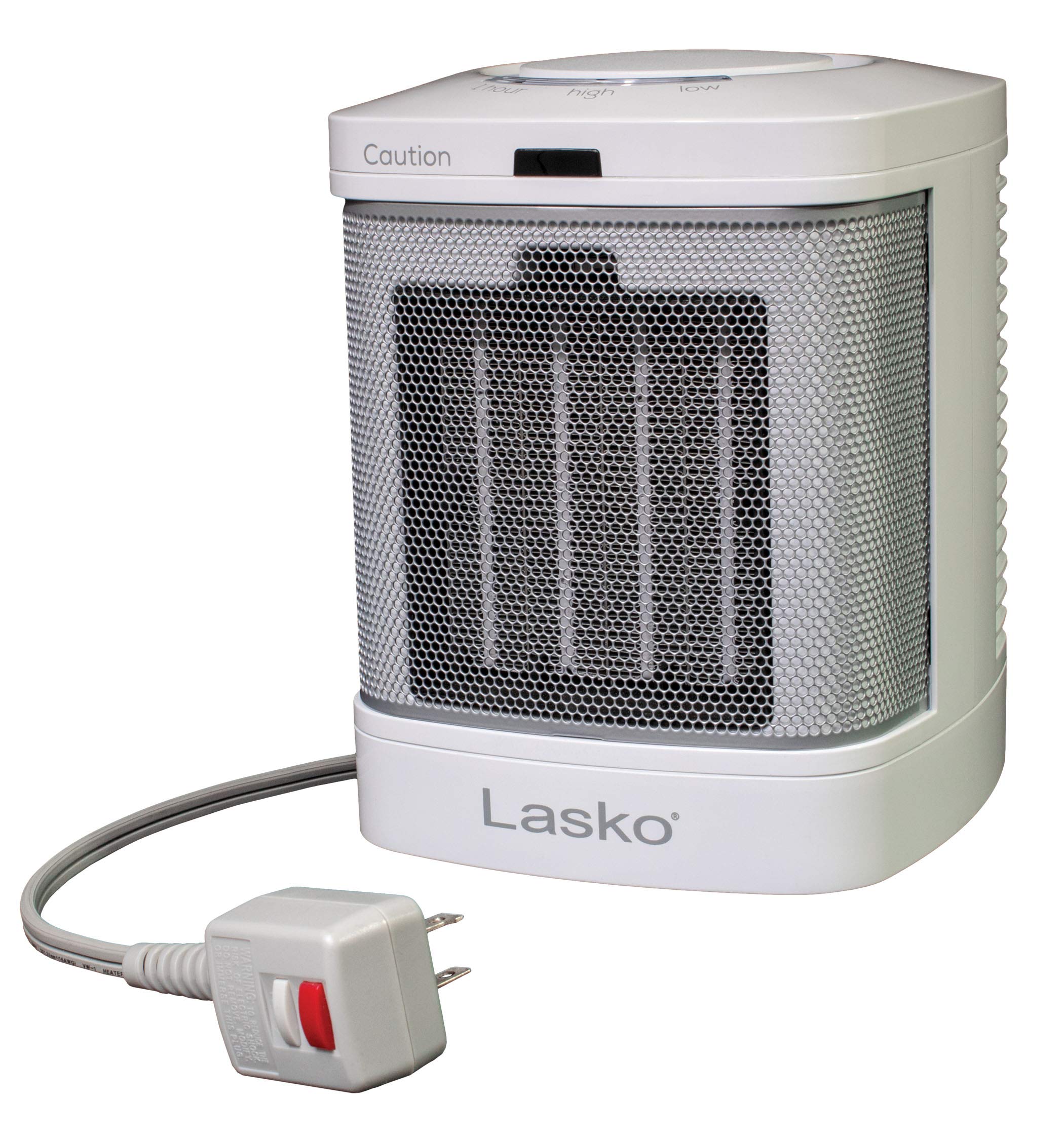 Lasko CD08200 Compact Ceramic Space Heater - Portable Electric Heater for Bathroom, Bedroom & Office - 1500W Fast Heating, Quiet Operation, Overheat Protection - White (6.25