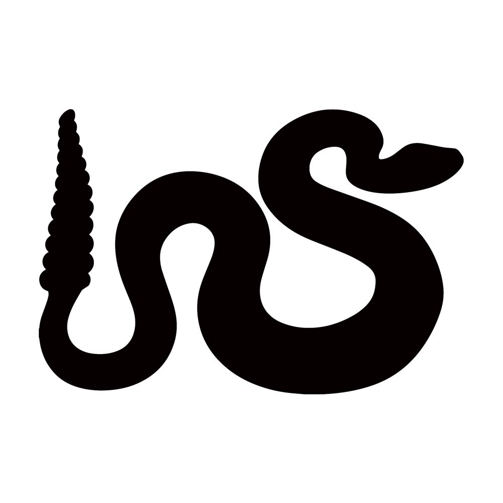 Premium Waterproof Vinyl Decal Stickers - Rattlesnake Silhouette (Black, Set of 2) for Laptop, Phone, Helmet, Car Window, Bumper, Mug, Cup, Door & Wall Decoration - Durable DIY Stickers for Home, Office & Outdoor Use