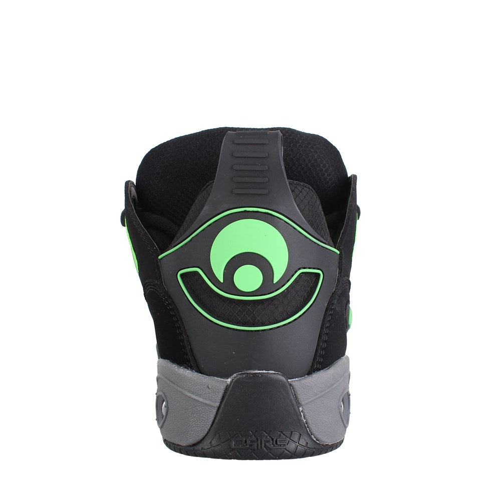 Osiris D3 E Skate Shoes for Men - Black/Charcoal/Green | High-Performance Sneakers for Skateboarding, Streetwear & Casual Wear