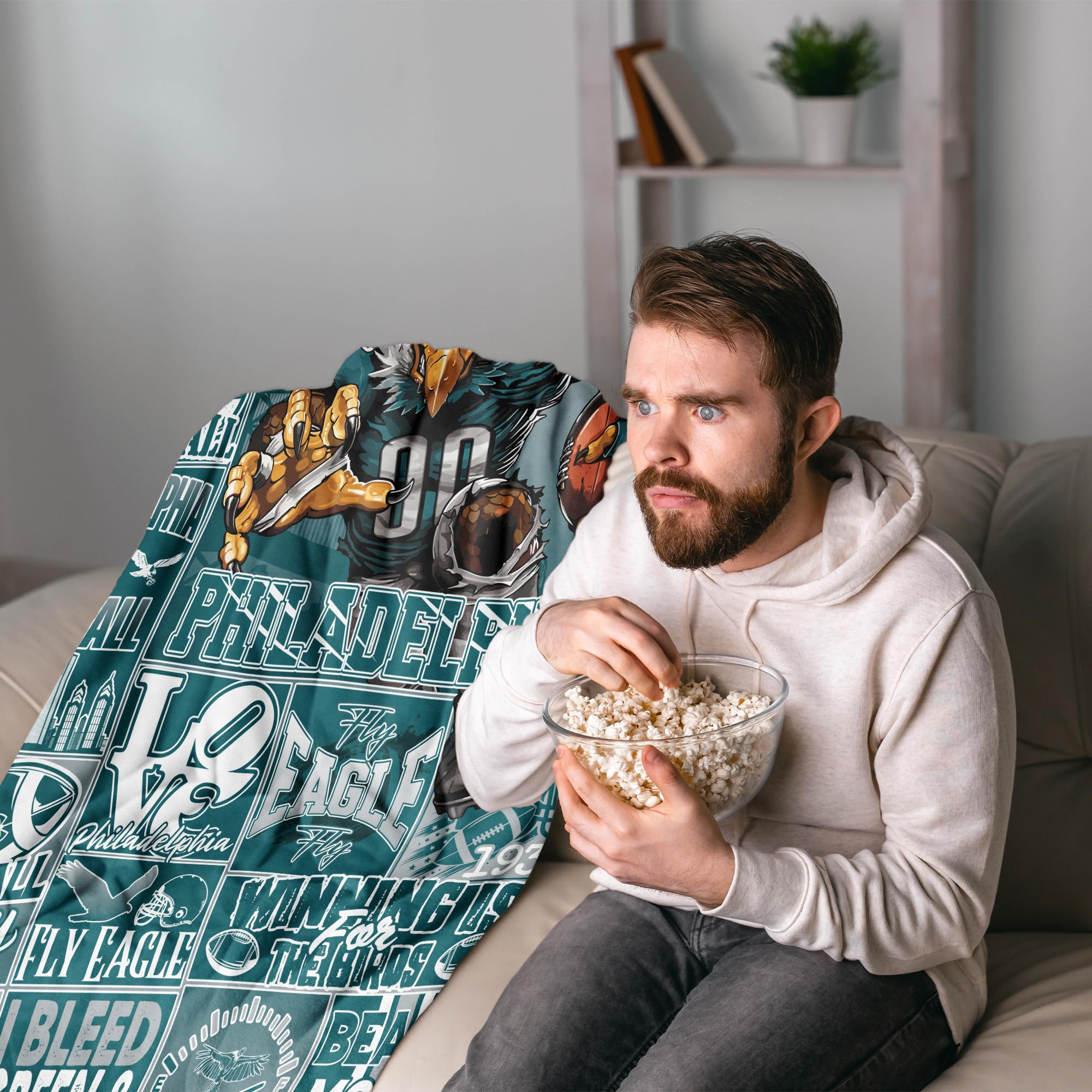 Football Flannel Throw Blanket 60
